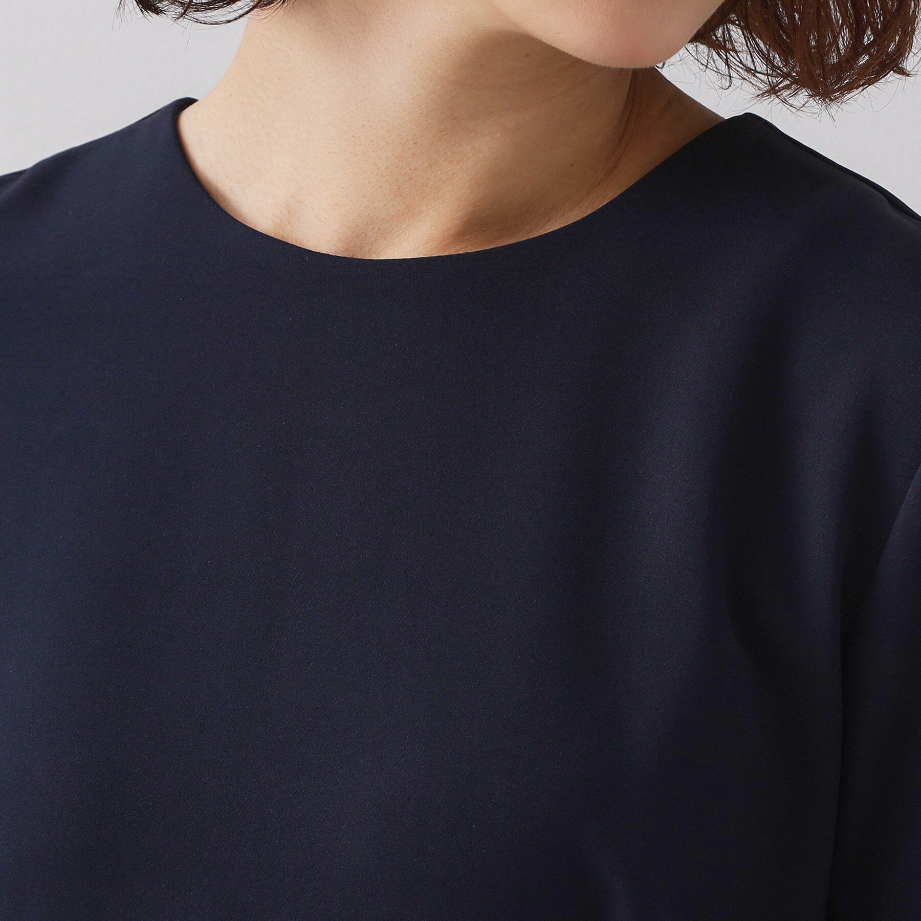 OPAQUE.CLIP「《通勤対応》フィットアンドフレアワンピースダブルクロス【洗濯機OK】」|ワンピース|