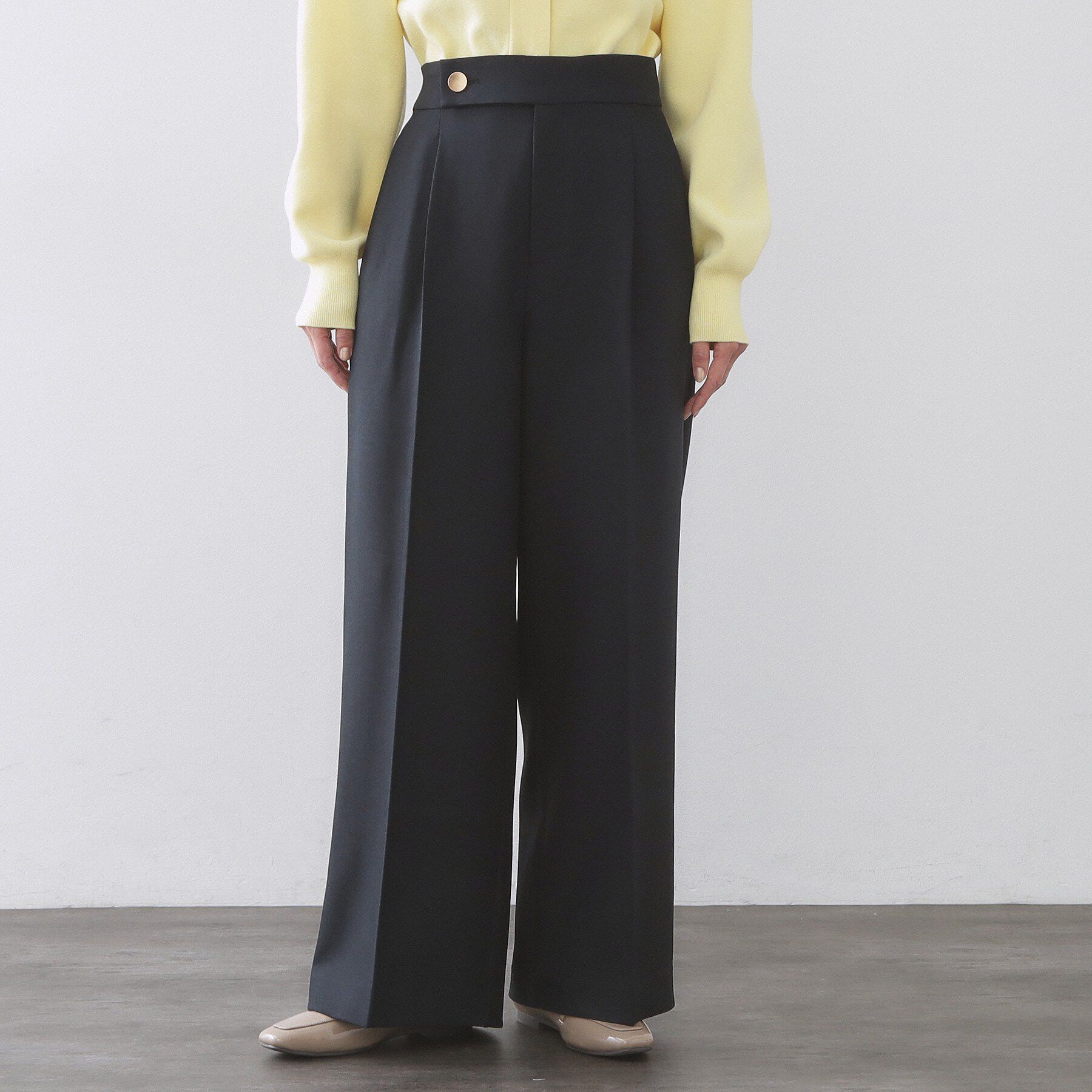 OPAQUE.CLIP「金ボタンデザインワイドパンツ/セットアップ対応【洗濯機OK】《S～LL》」|その他|