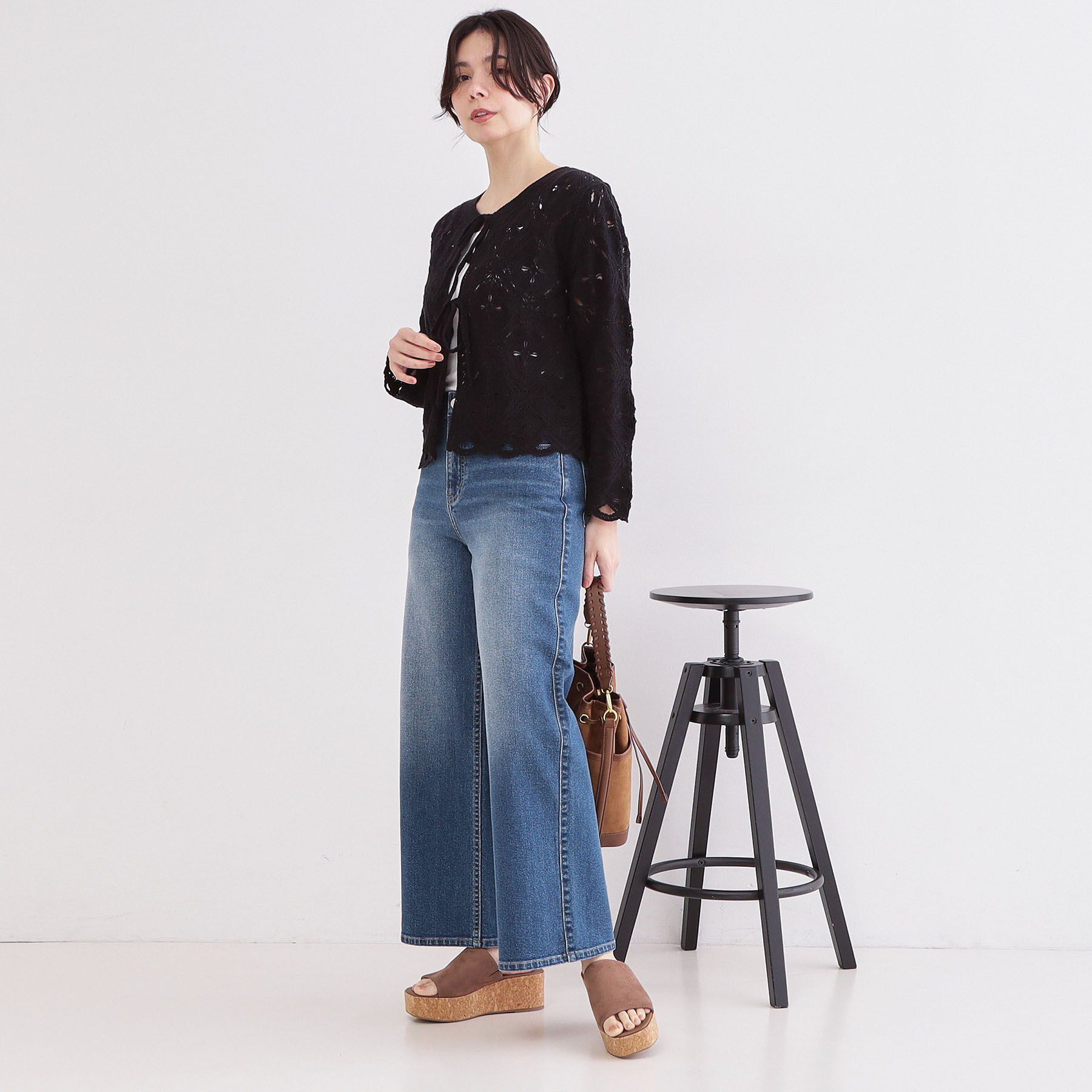 OPAQUE.CLIP「かぎ針風ニットカーディガン【洗濯機OK】」|カーディガン|