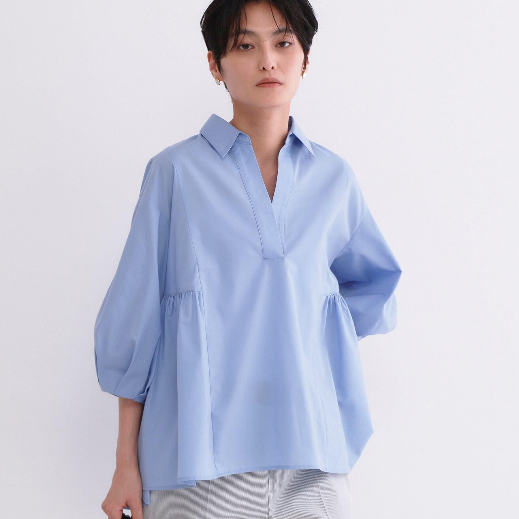 OPAQUE.CLIP「スキッパーペプラムブラウス【洗濯機OK】」|シャツ・ブラウス|