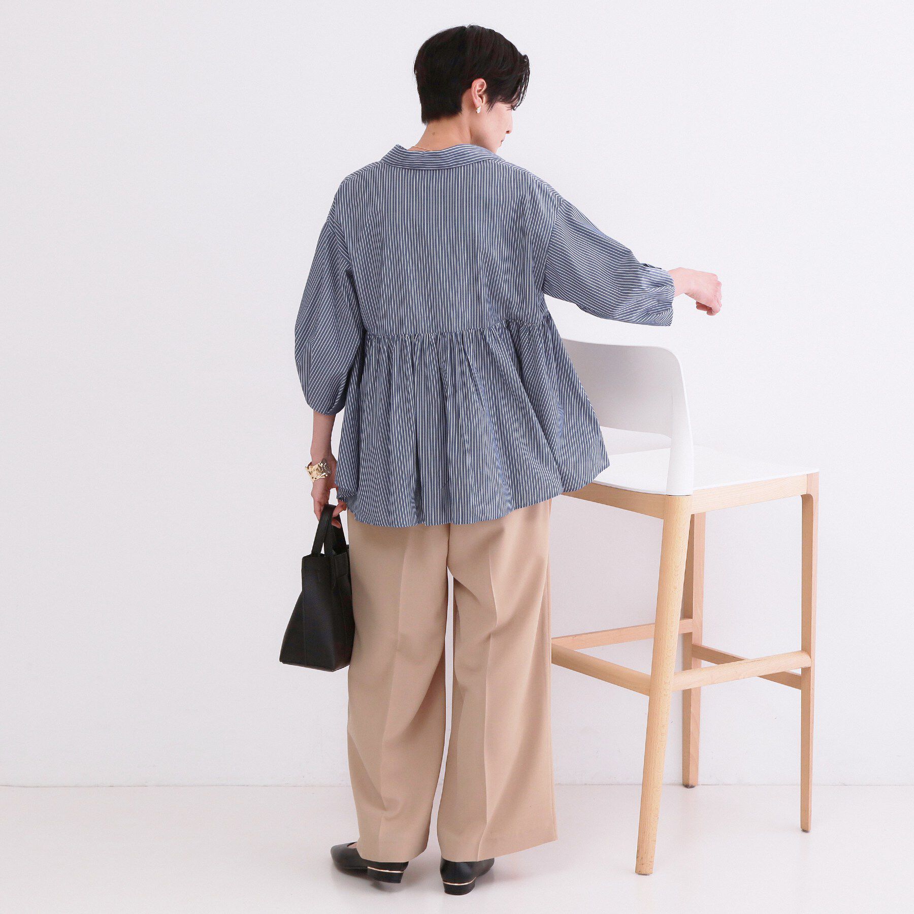 OPAQUE.CLIP「スキッパーペプラムブラウス【洗濯機OK】」|シャツ・ブラウス|