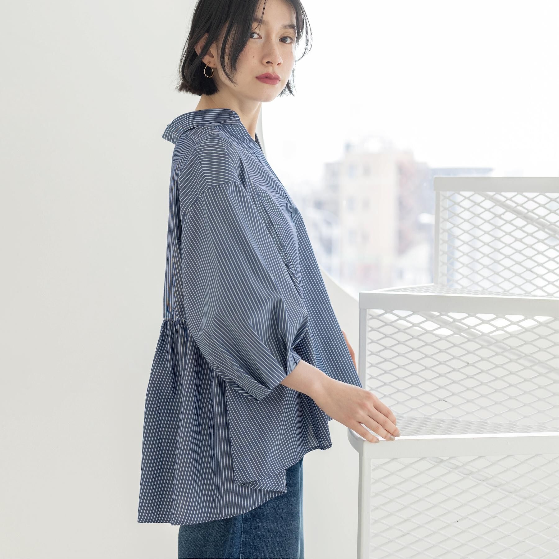 OPAQUE.CLIP「スキッパーペプラムブラウス【洗濯機OK】」|シャツ・ブラウス|