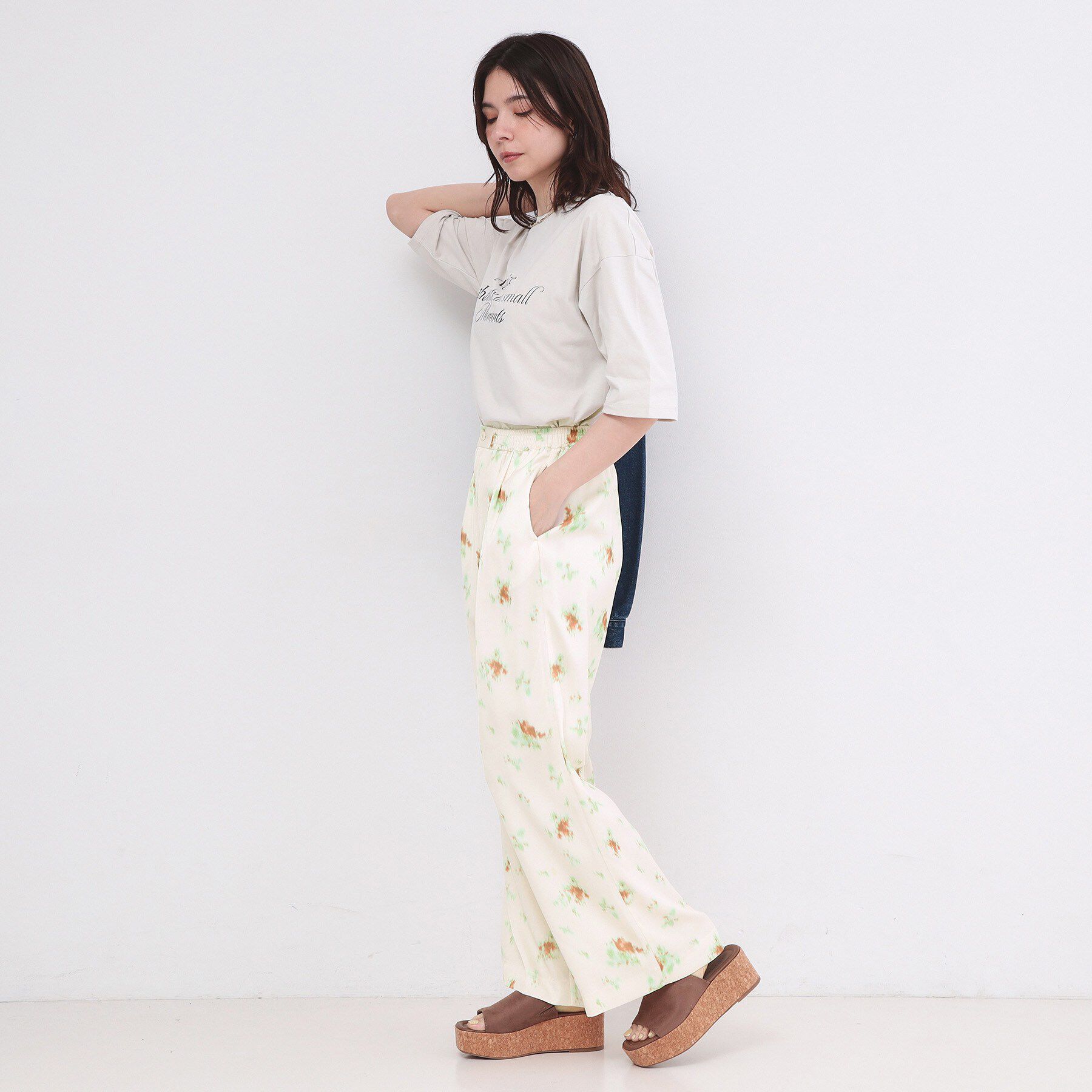 OPAQUE.CLIP「ぼかしフラワープリントワイドパンツ【洗濯機OK】」|その他|