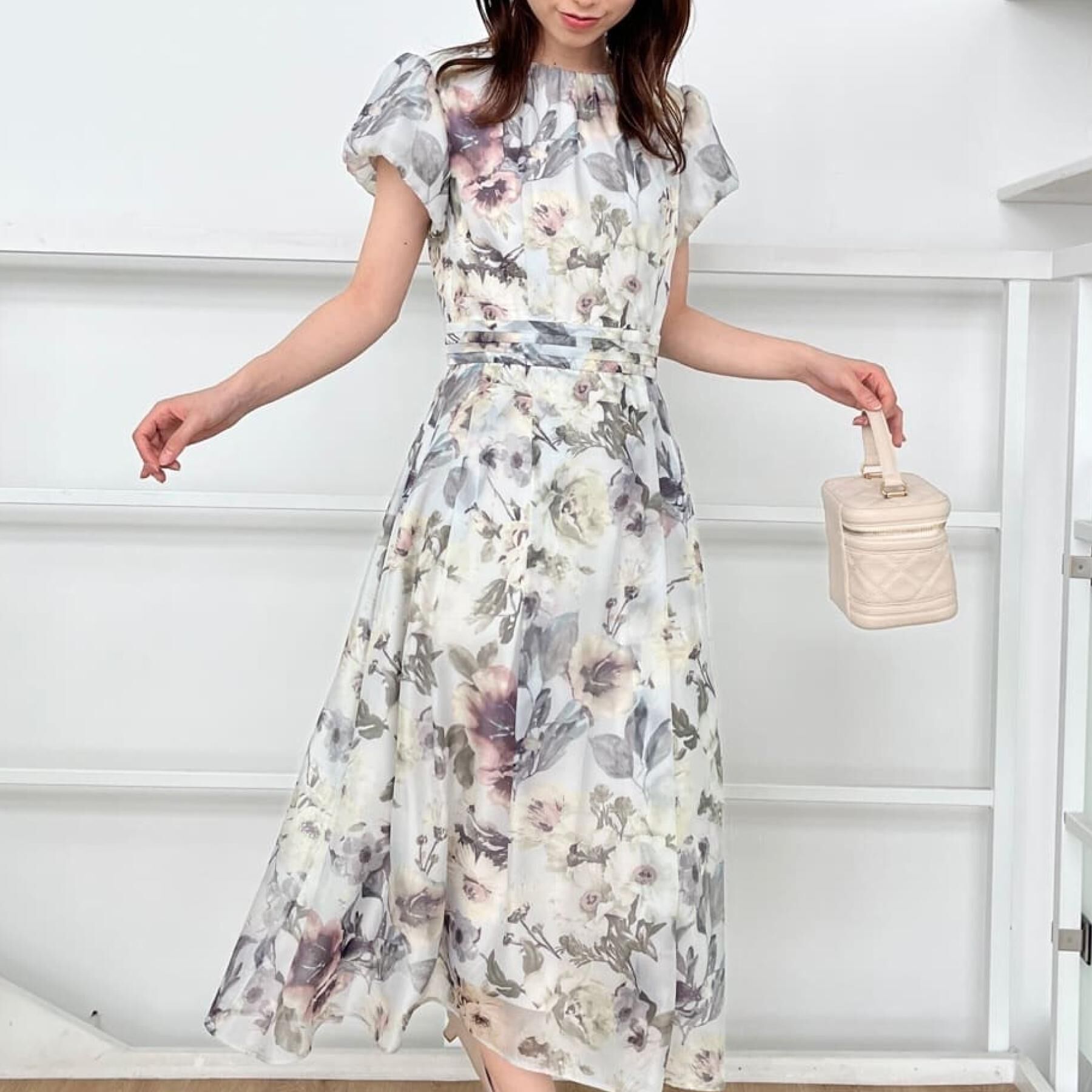 Couture broach「【花柄・一枚で着映える・細見え】Summerオーガンフルールワンピース」|ワンピース|