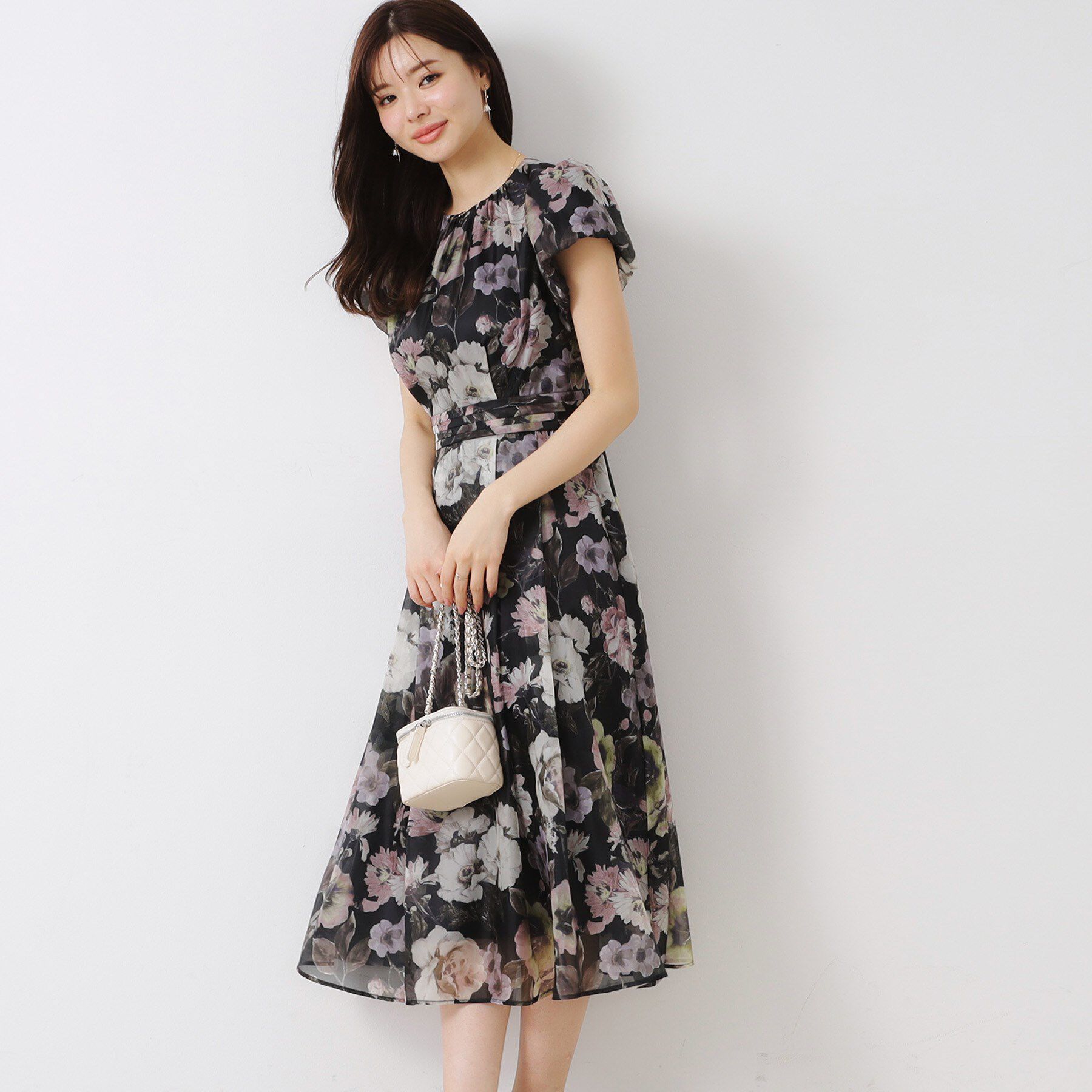 Couture broach「【花柄・一枚で着映える・細見え】Summerオーガンフルールワンピース」|ワンピース|