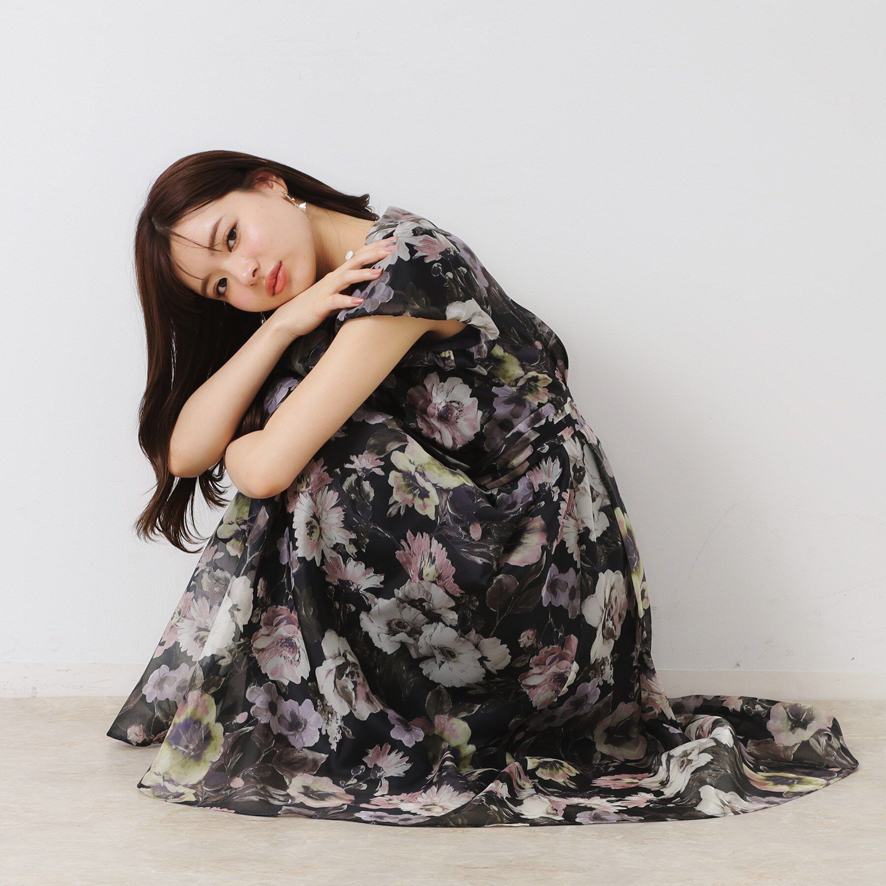 Couture broach「【花柄・一枚で着映える・細見え】Summerオーガンフルールワンピース」|ワンピース|