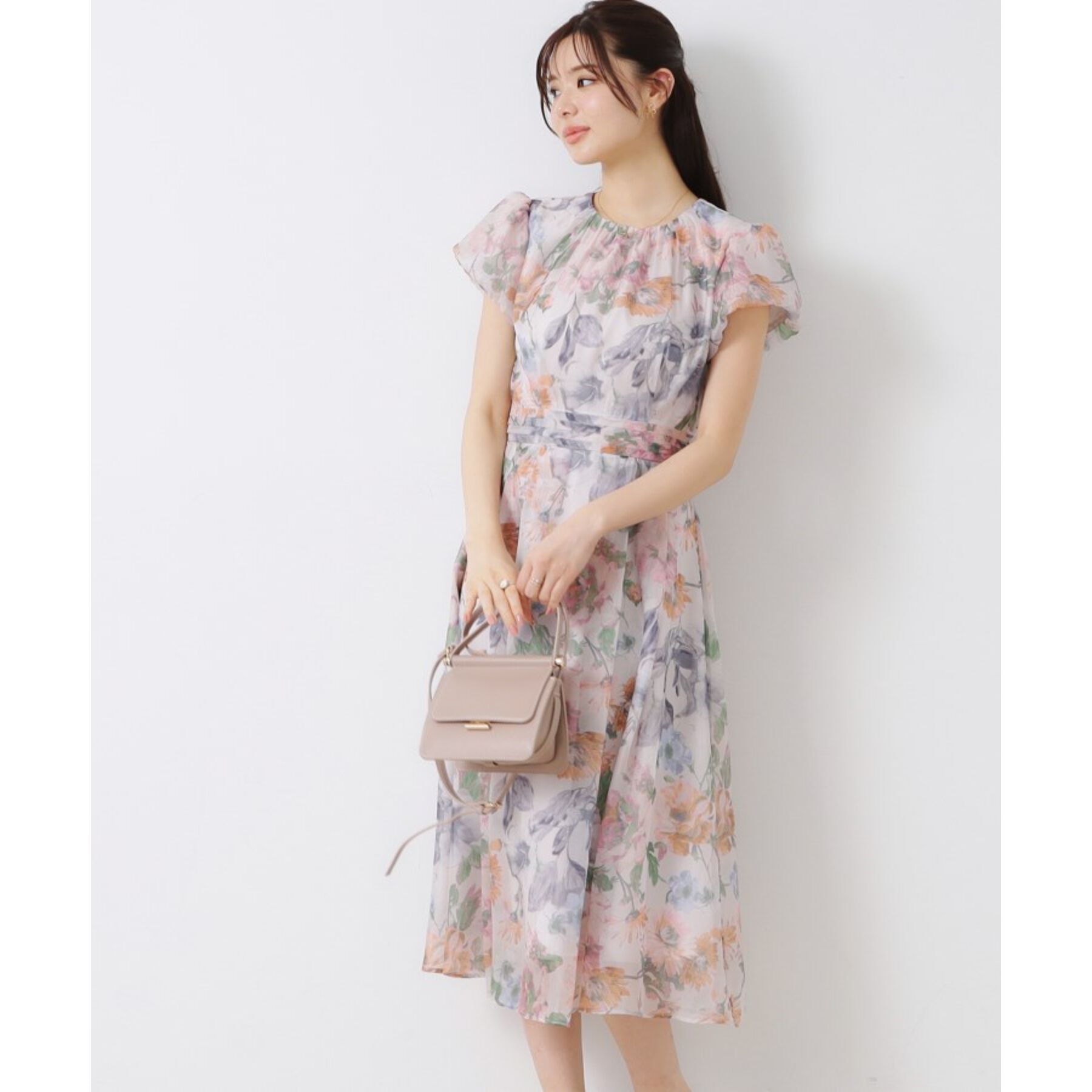 Couture broach「【花柄・一枚で着映える・細見え】Summerオーガンフルールワンピース」|ワンピース|