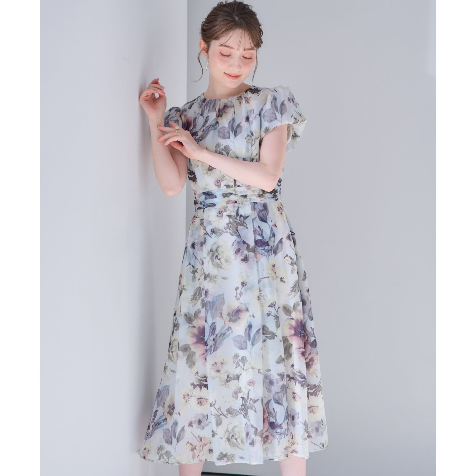 Couture broach「【花柄・一枚で着映える・細見え】Summerオーガンフルールワンピース」|ワンピース|