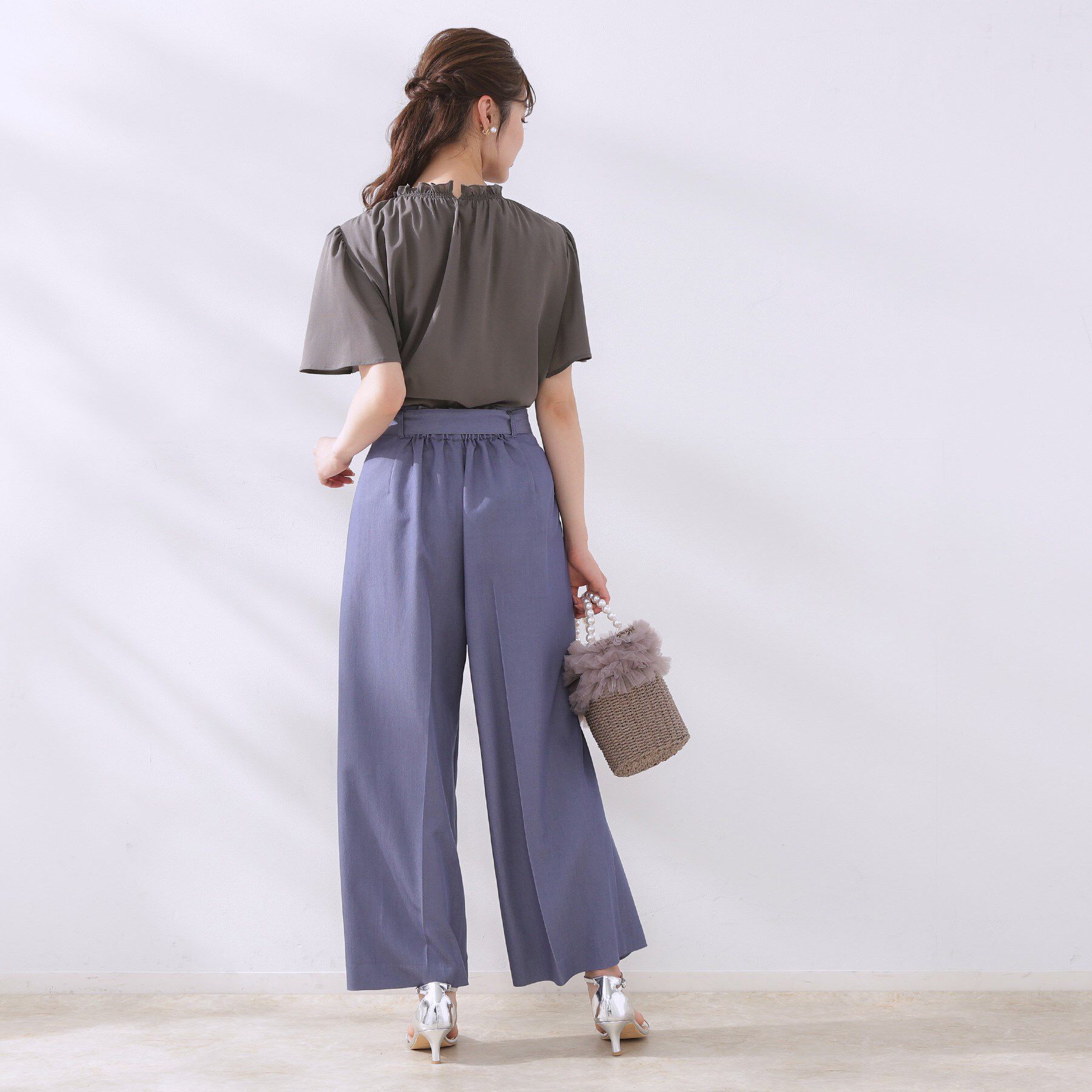 Couture broach「【二の腕カバー・通勤】シャーリングシアーブラウス」|シャツ・ブラウス|