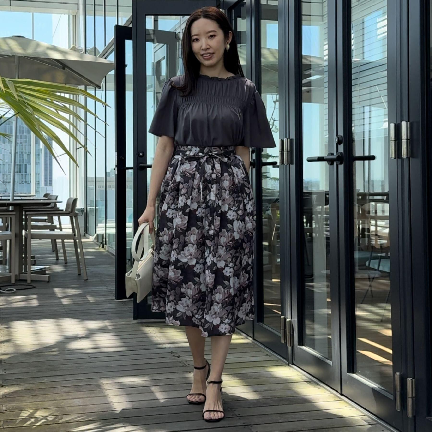 Couture broach「【二の腕カバー・通勤】シャーリングシアーブラウス」|シャツ・ブラウス|