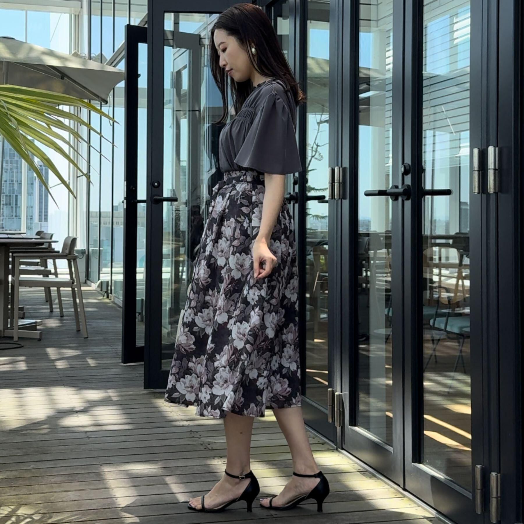 Couture broach「【二の腕カバー・通勤】シャーリングシアーブラウス」|シャツ・ブラウス|