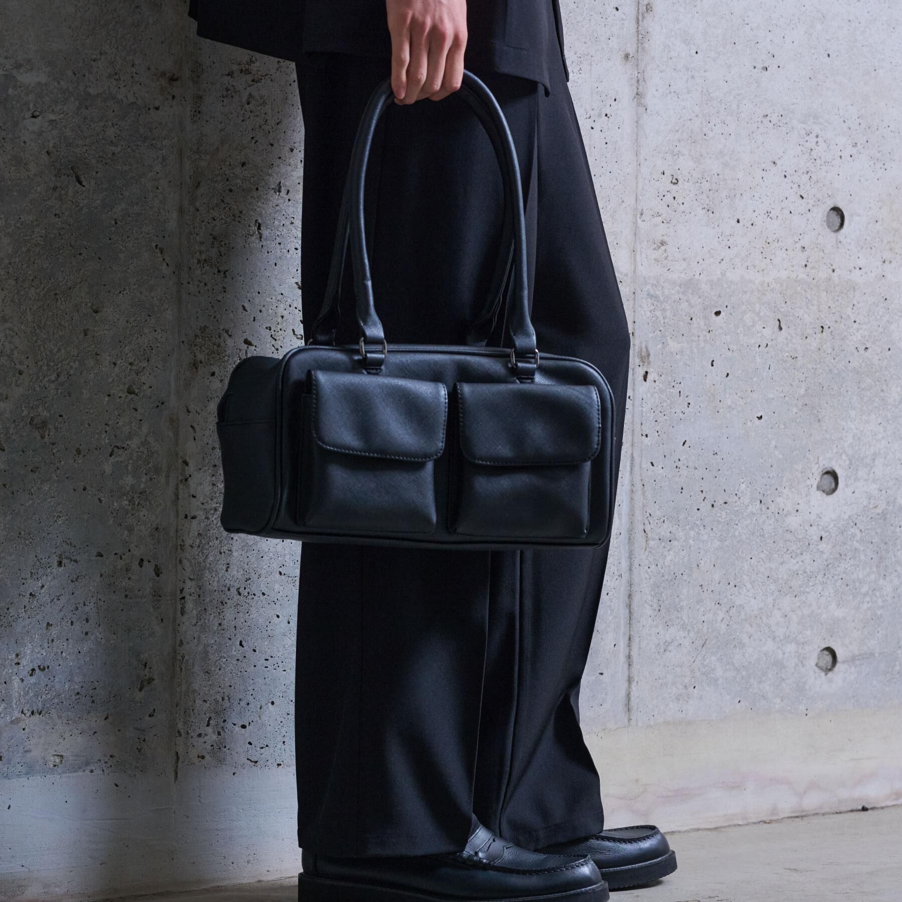 THE SHOP TK「ダブルフラップミニボストン ユニセックス／シーズンレス」|ボストンバッグ|ブラック(619)