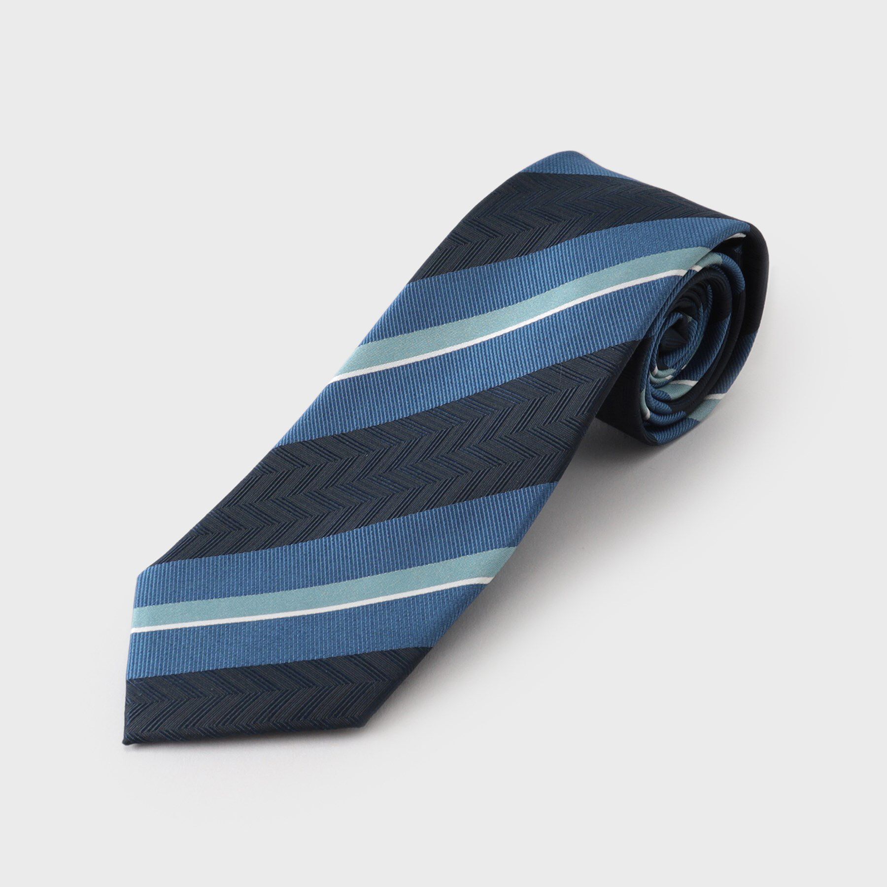 THE SHOP TK「ストラップ柄ネクタイ ヘリンボン／レジメンタル」|ネクタイ・蝶ネクタイ|ブルー(392)