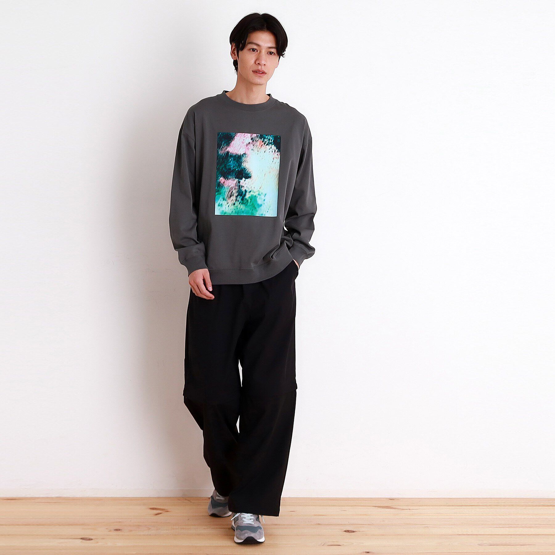 THE SHOP TK「プリントリブ長袖Tシャツ」|Tシャツ・カットソー|