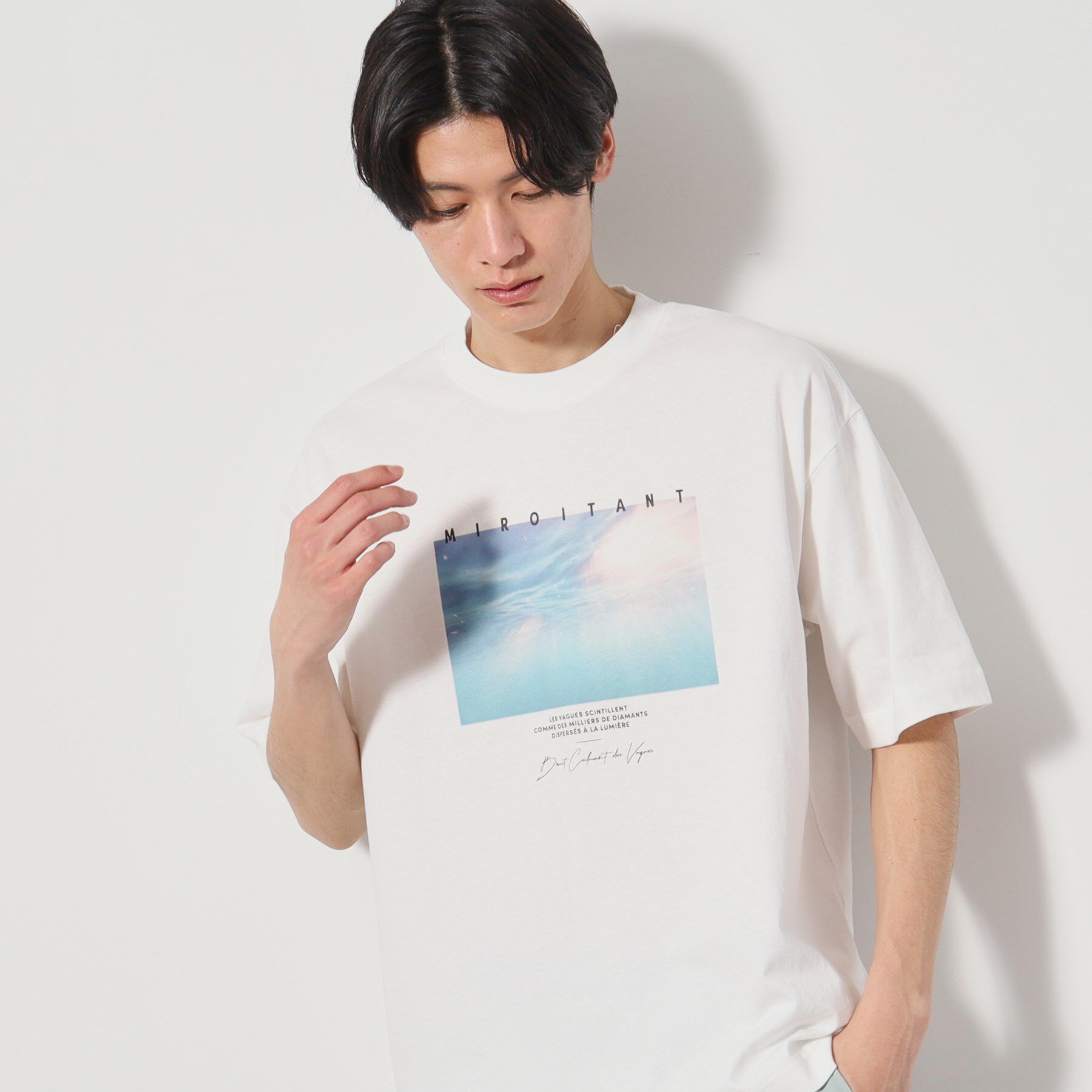 THE SHOP TK「【Begin6月号掲載】オーガニックコットンプリント半袖Tシャツ」|Tシャツ・カットソー|オフホワイト(103