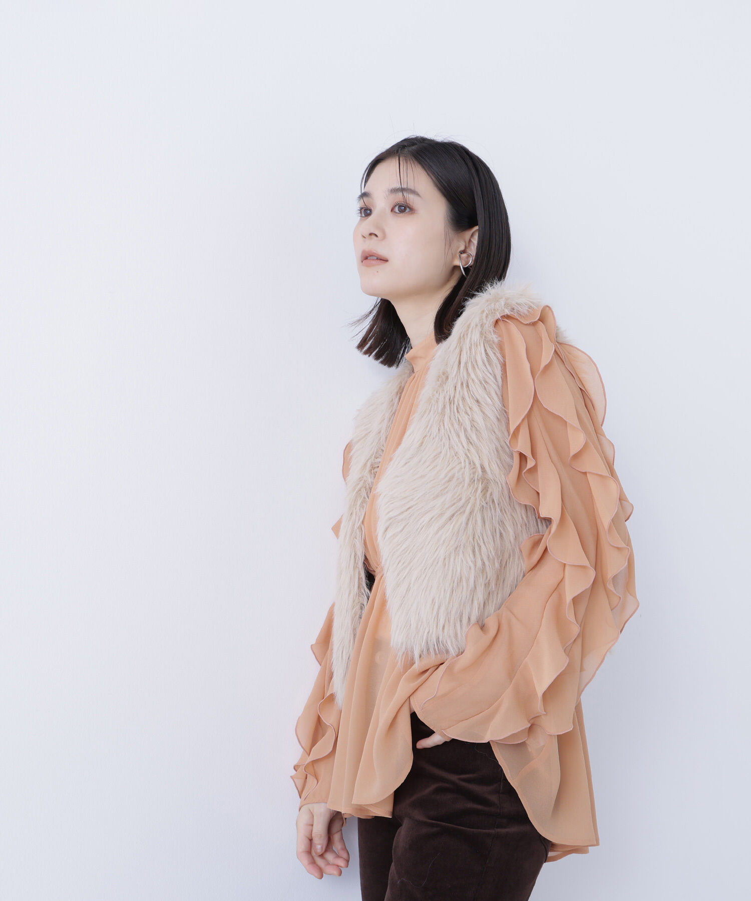  「シャギーニットベスト」|ニット・セーター|ベージュ