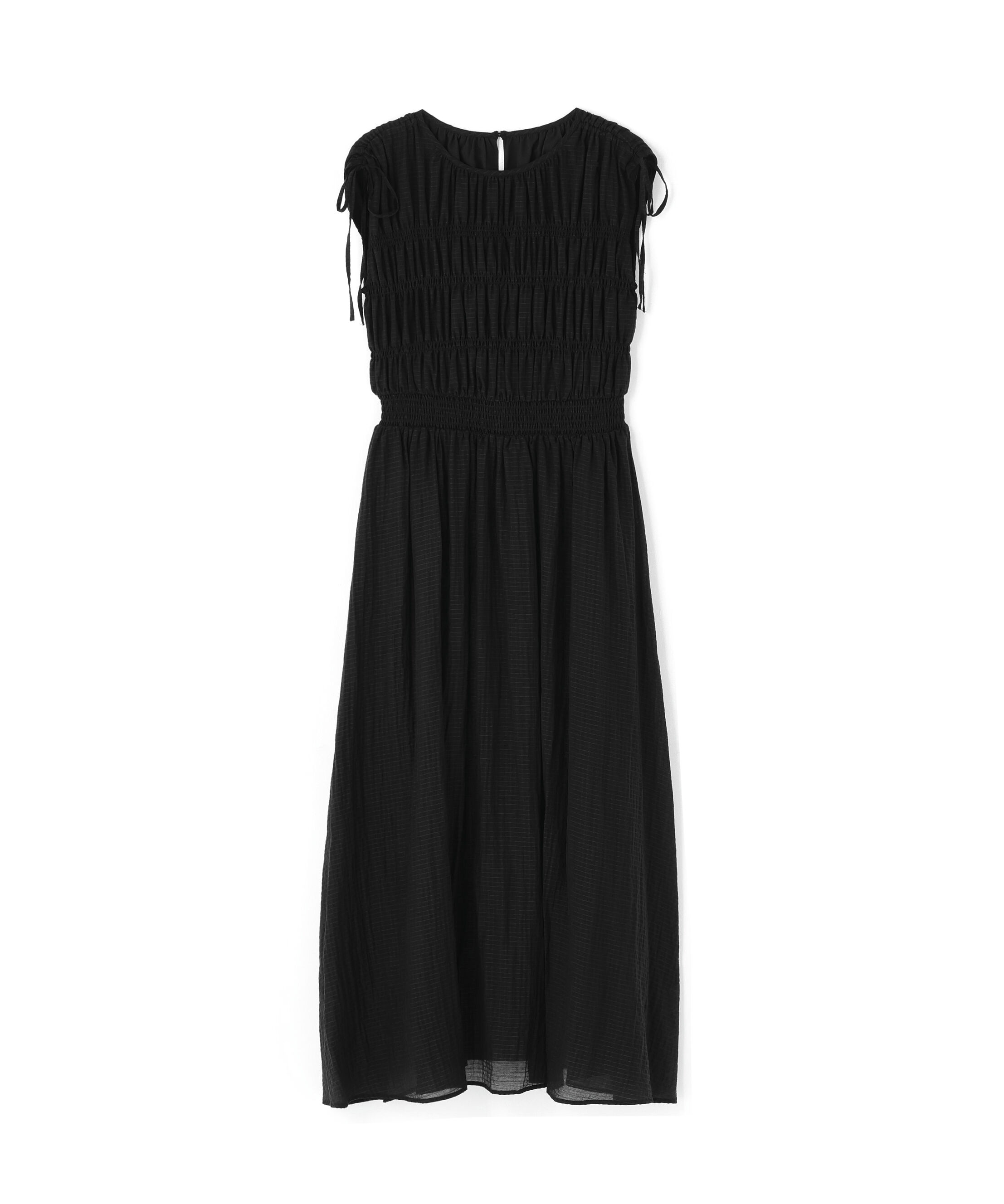  「シアーチェックギャザーワンピース」|ワンピース|