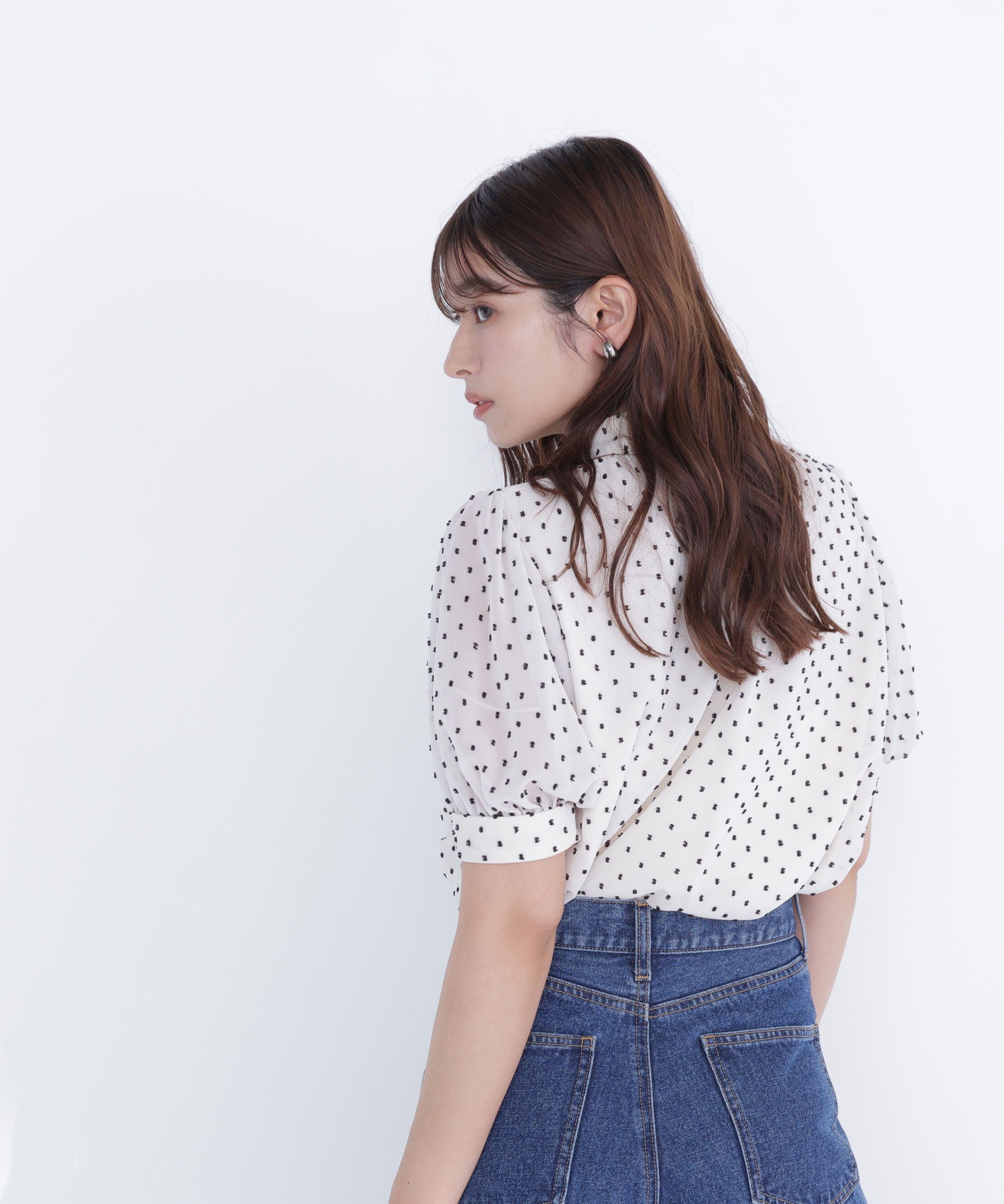  「カットドビーハイネックブラウス」|シャツ・ブラウス|