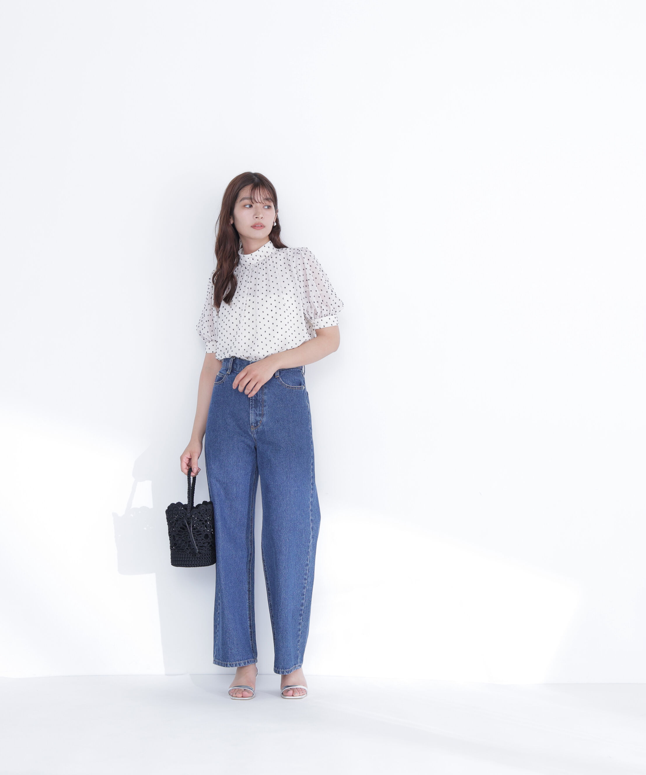  「カットドビーハイネックブラウス」|シャツ・ブラウス|