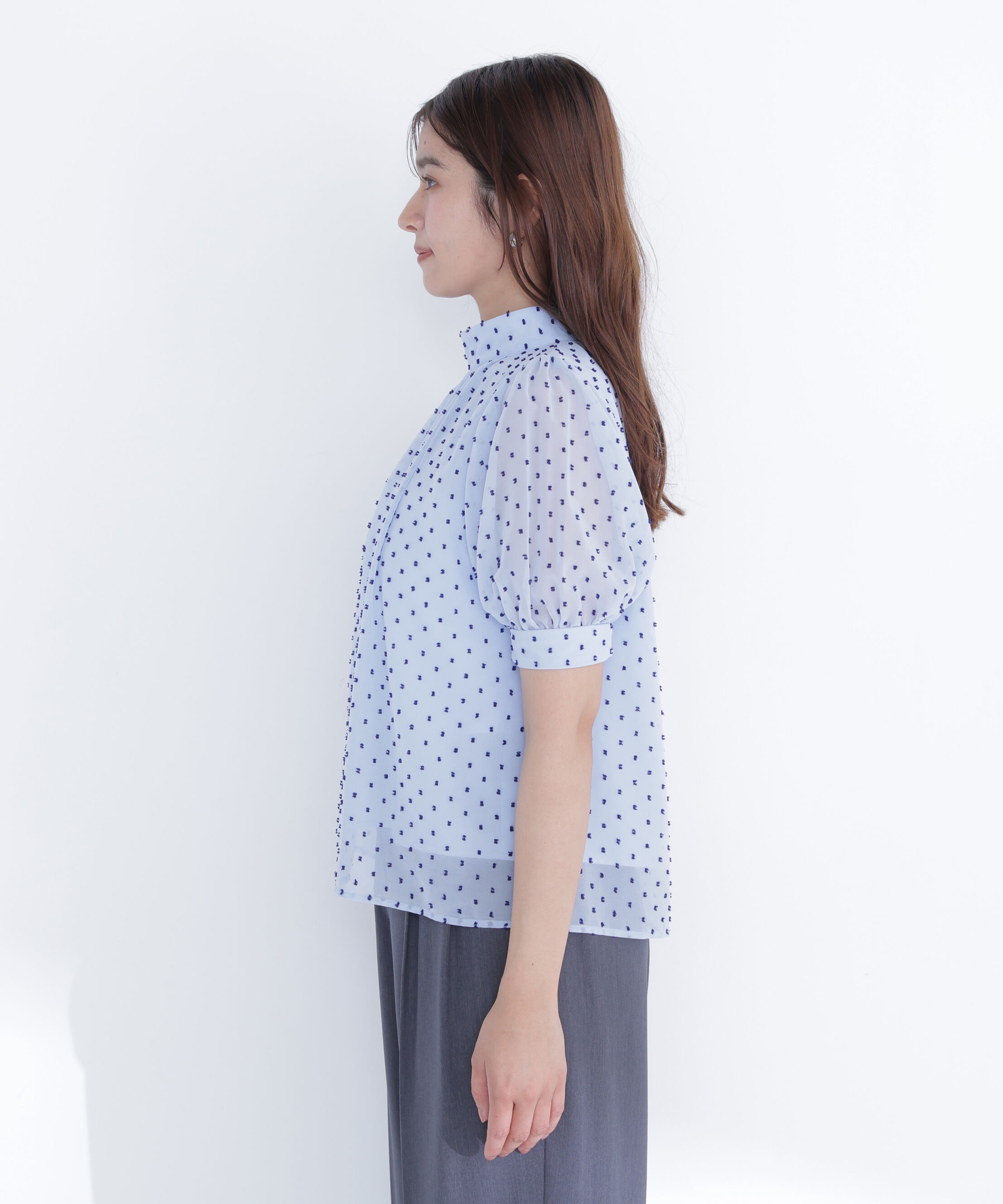  「カットドビーハイネックブラウス」|シャツ・ブラウス|