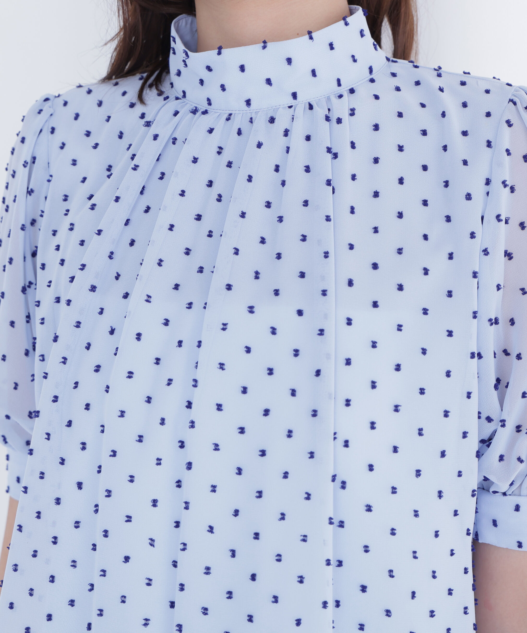  「カットドビーハイネックブラウス」|シャツ・ブラウス|