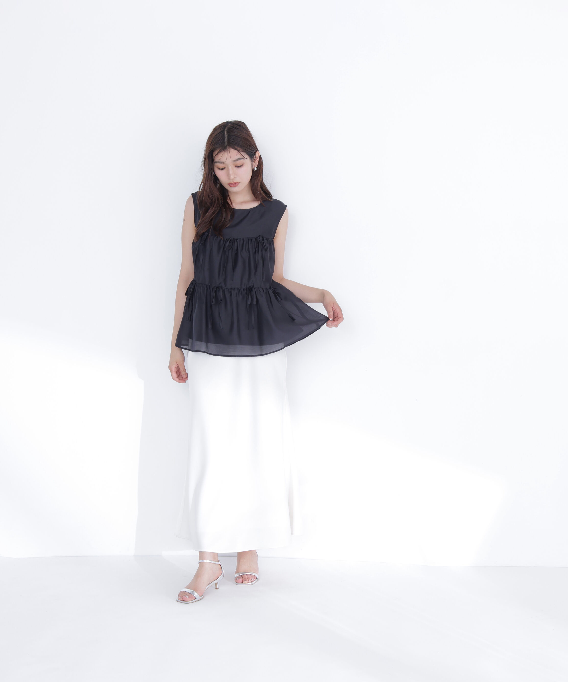  「リボンティアードチュニックブラウス」|シャツ・ブラウス|