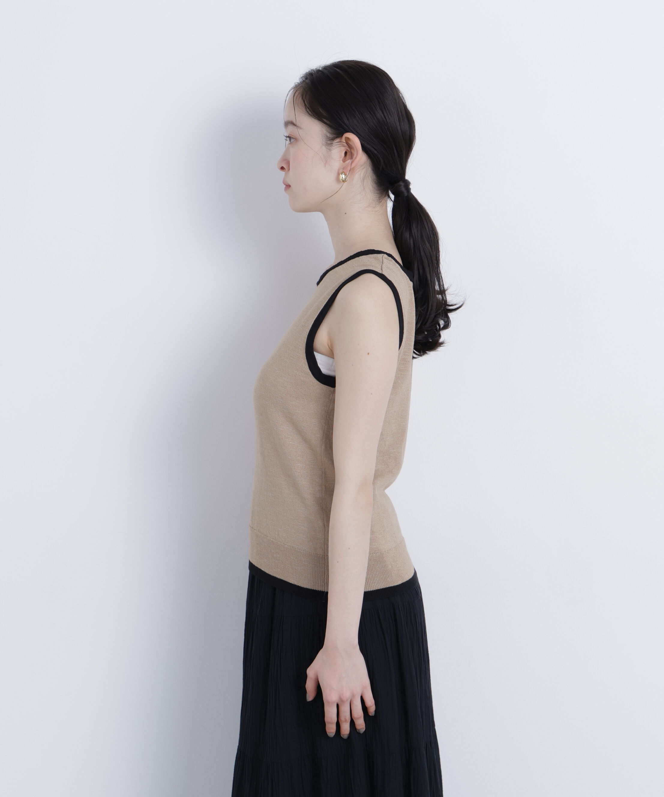  「柄編みスカーフ付ニット」|ニット・セーター|