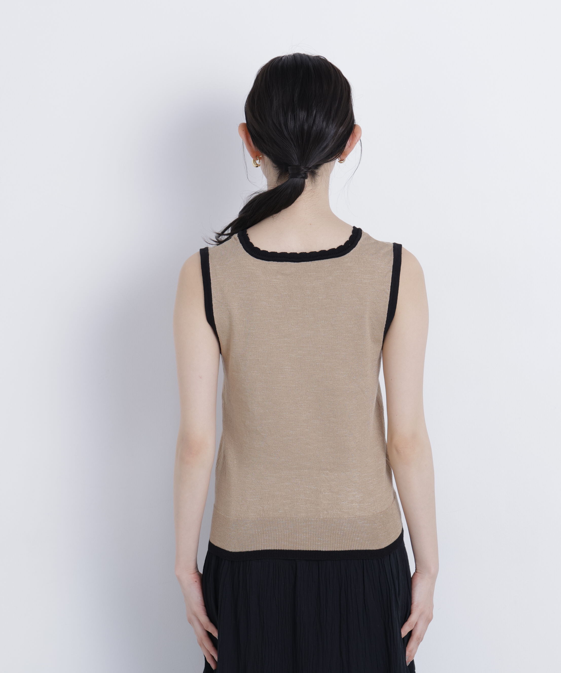  「柄編みスカーフ付ニット」|ニット・セーター|