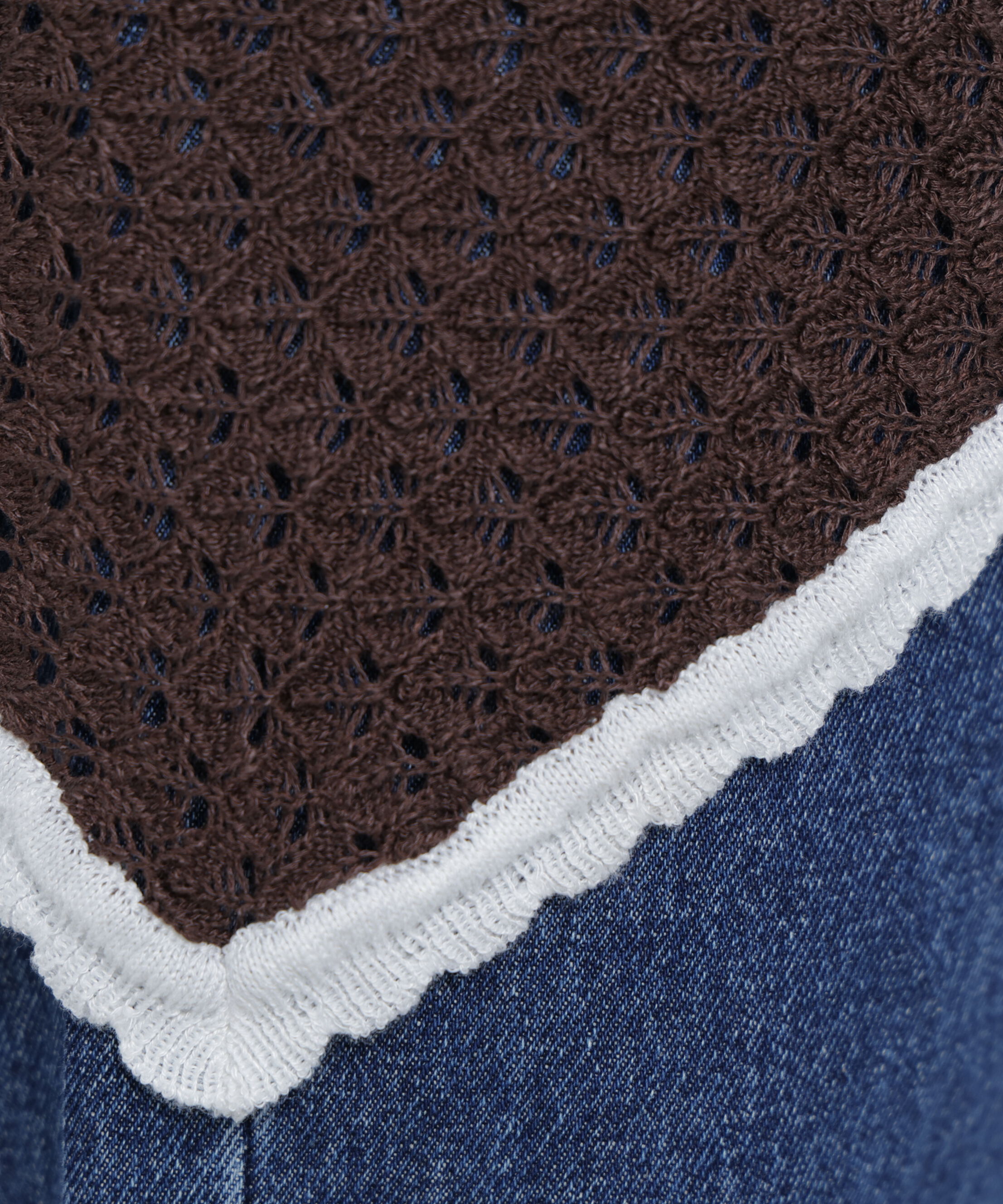  「柄編みスカーフ付ニット」|ニット・セーター|