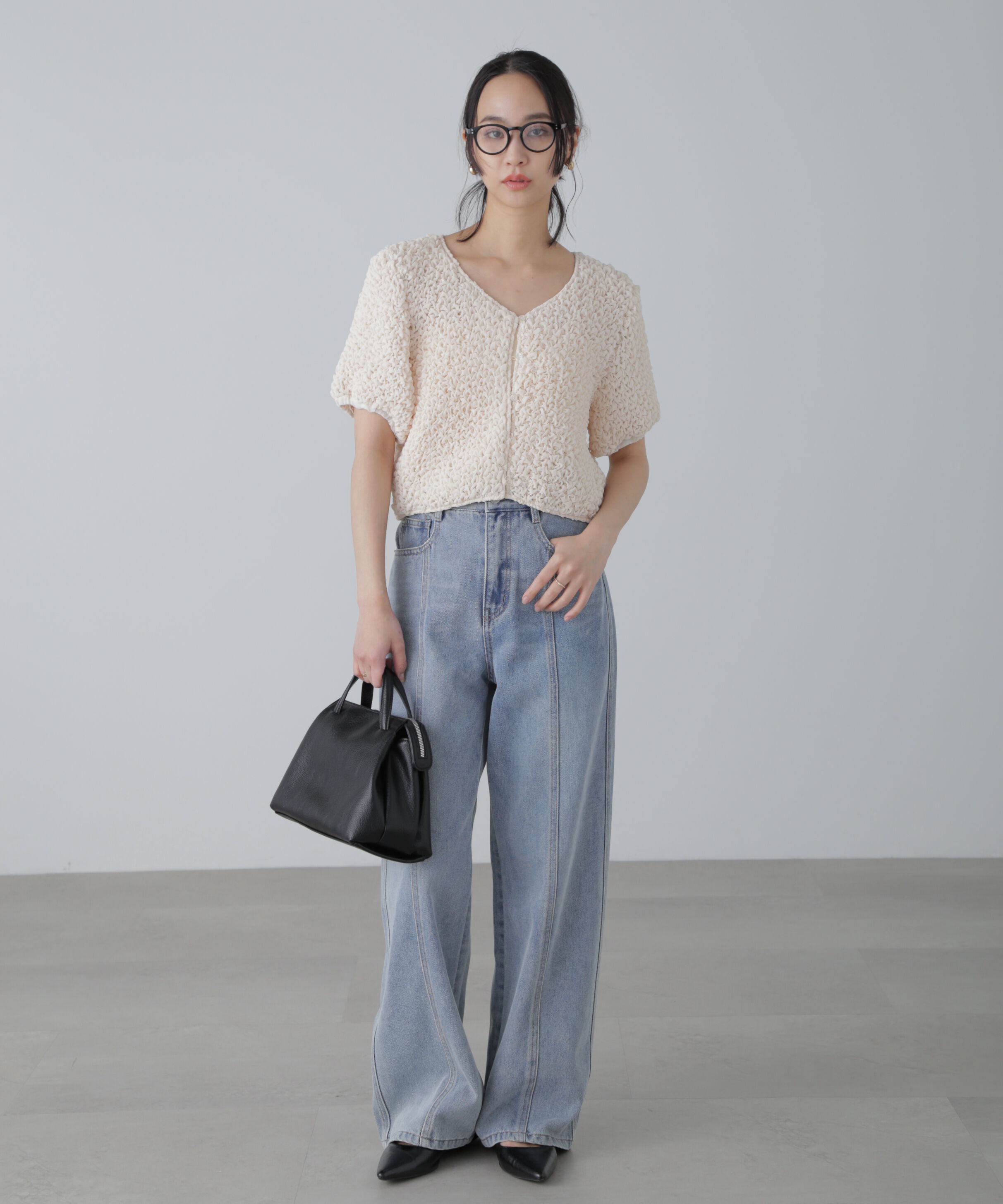  「前後2wayポコポコクロップドブラウス」|シャツ・ブラウス|