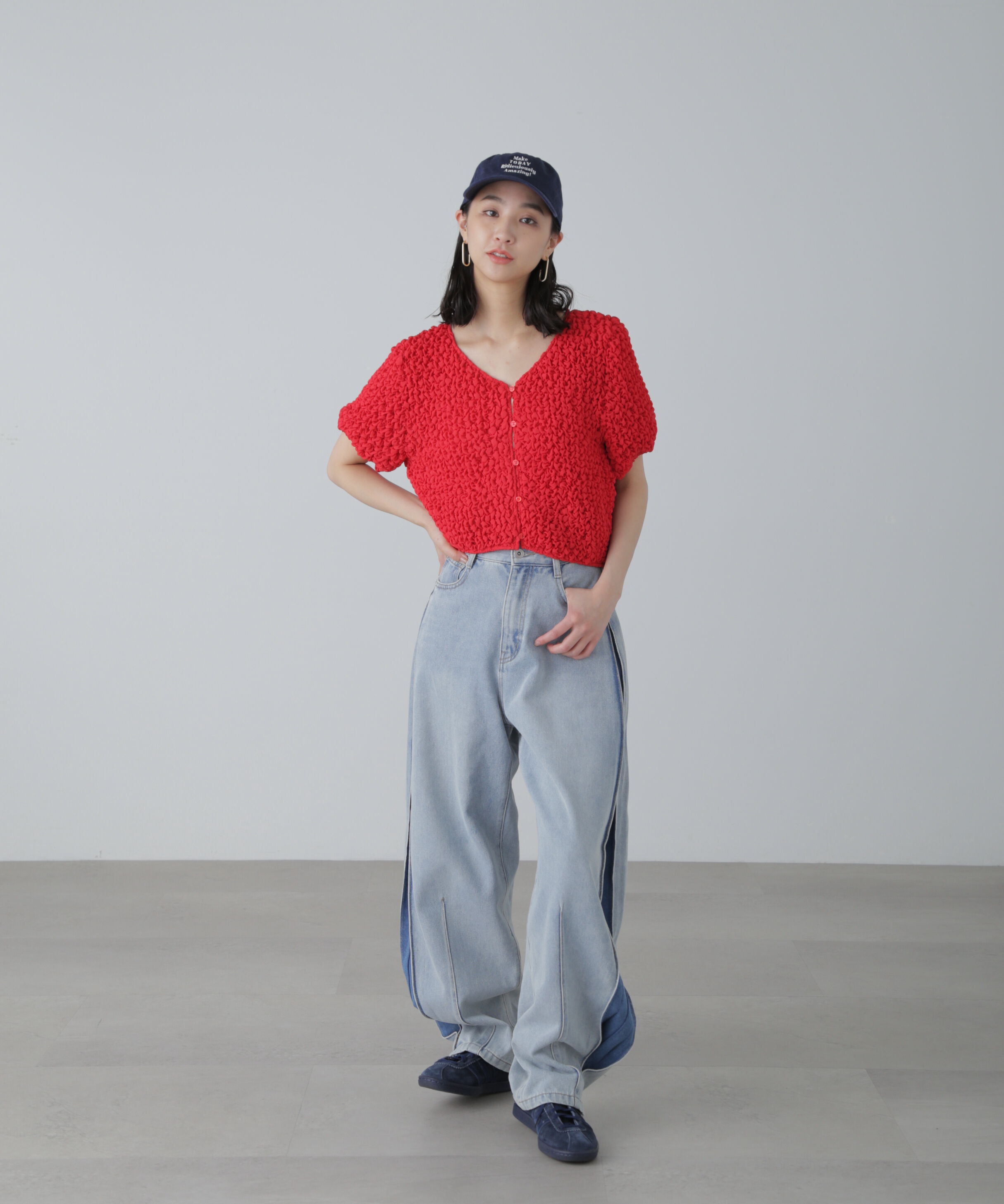  「前後2wayポコポコクロップドブラウス」|シャツ・ブラウス|