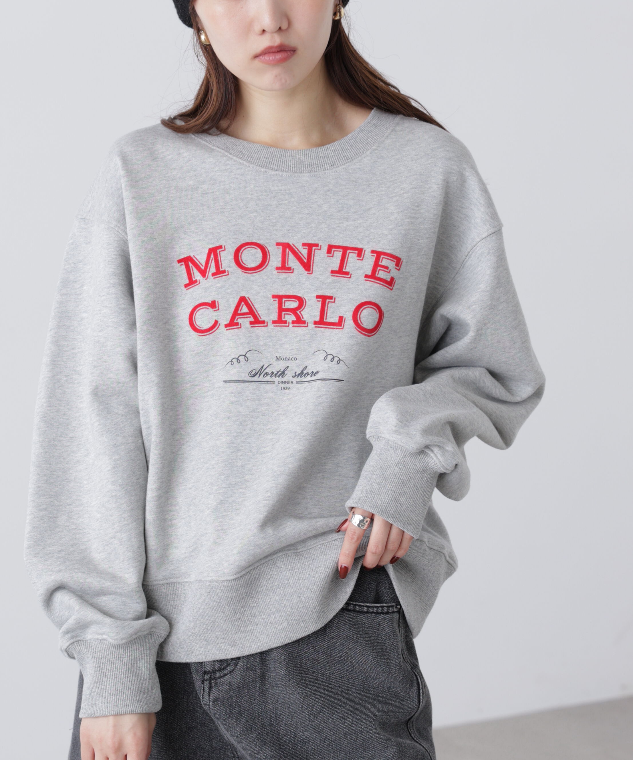  「フロッキーロゴ刺繍スウェット」|Tシャツ・カットソー|