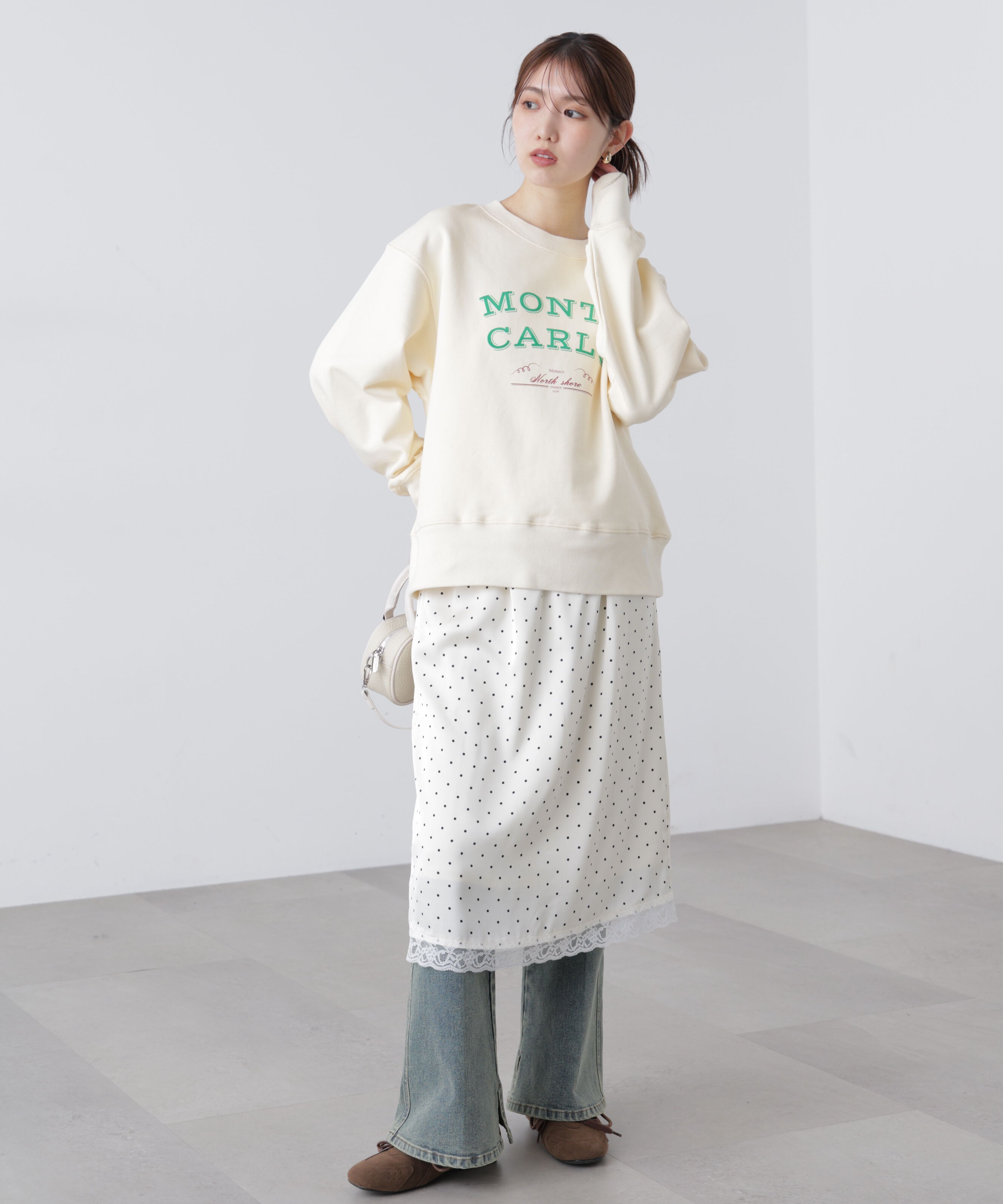  「フロッキーロゴ刺繍スウェット」|Tシャツ・カットソー|