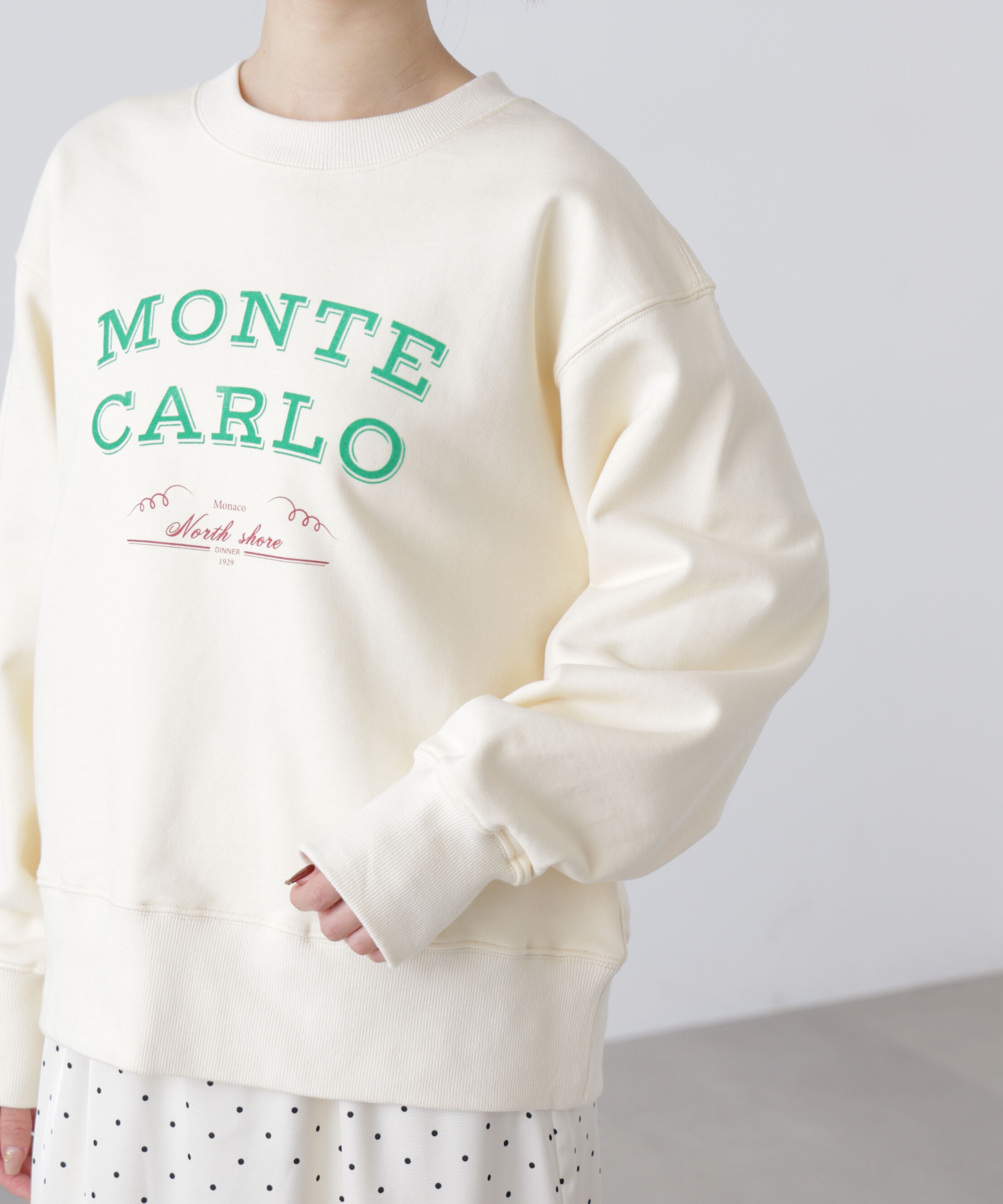  「フロッキーロゴ刺繍スウェット」|Tシャツ・カットソー|