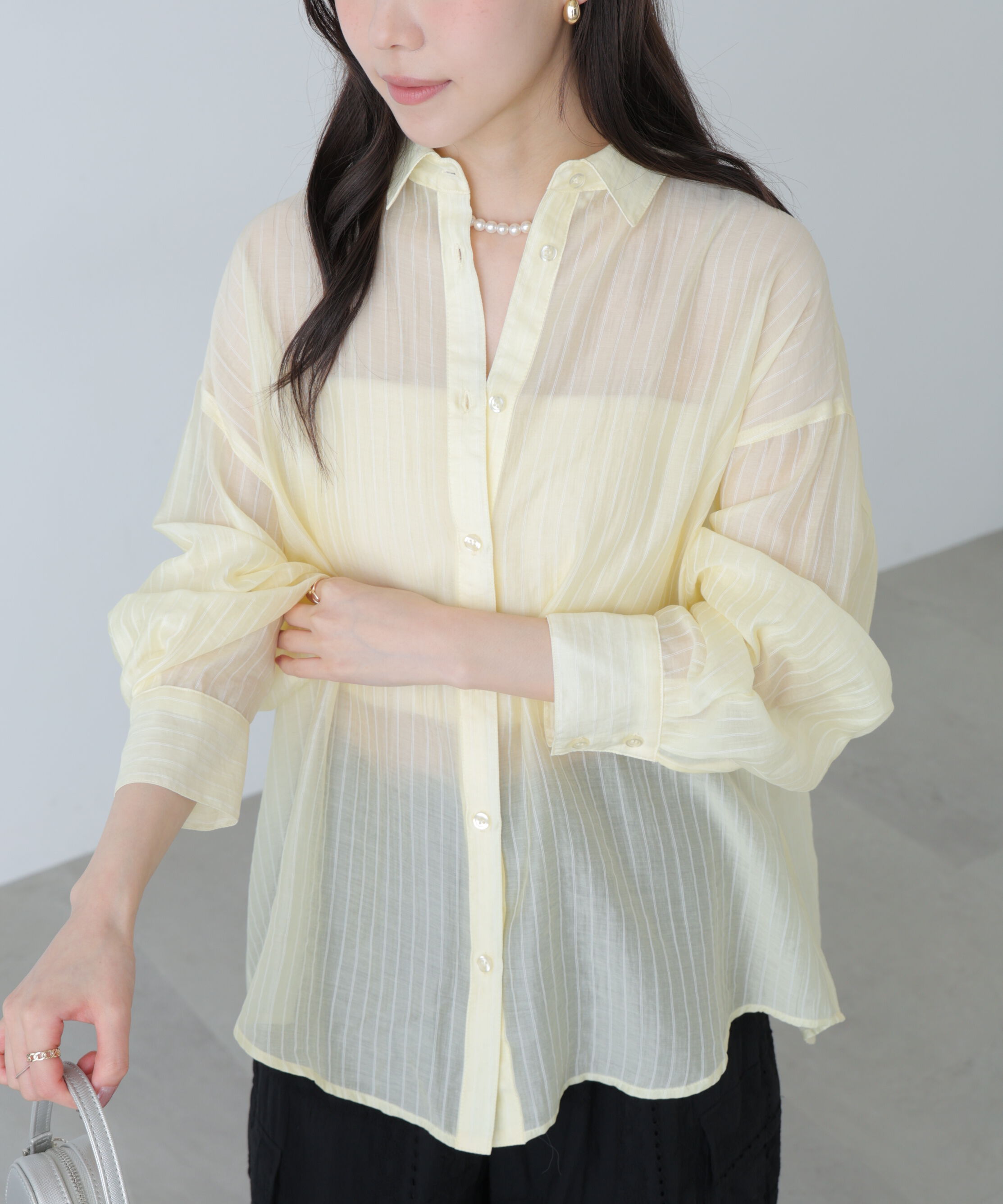  「シアーダブルストライプシャツ」|シャツ・ブラウス|イエローベー 1
