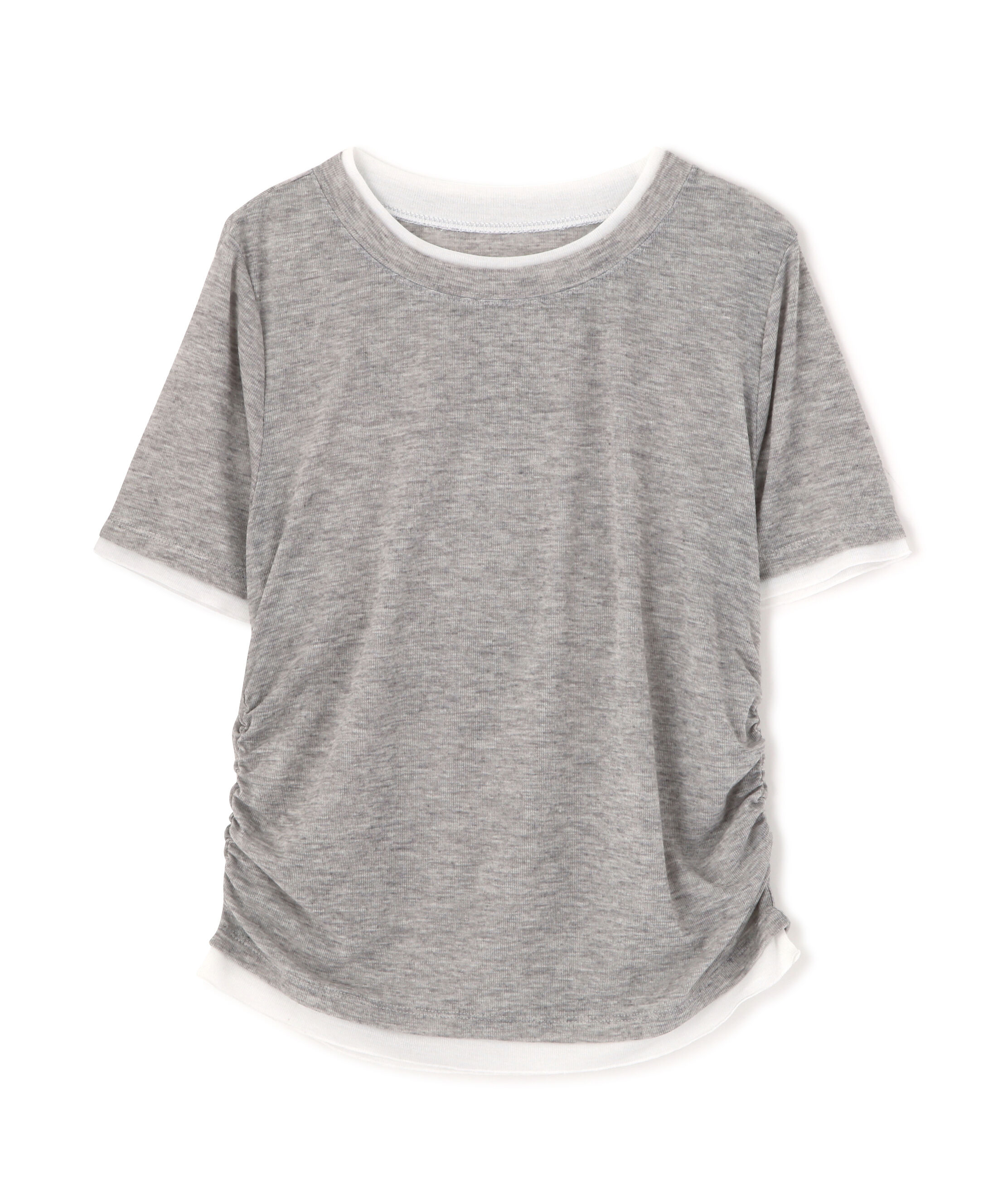  「レイヤード風半袖カットソー」|Tシャツ・カットソー|