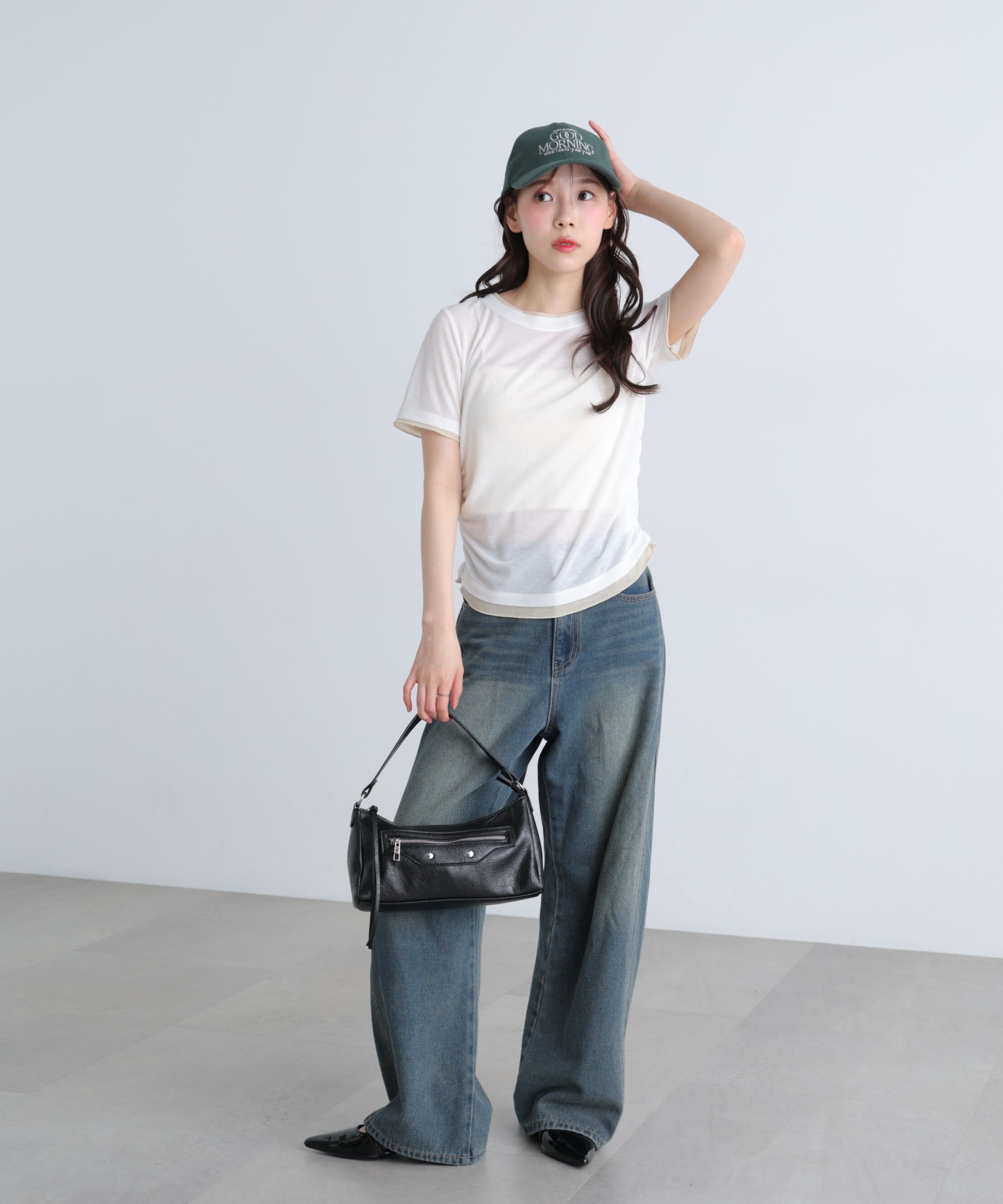  「レイヤード風半袖カットソー」|Tシャツ・カットソー|