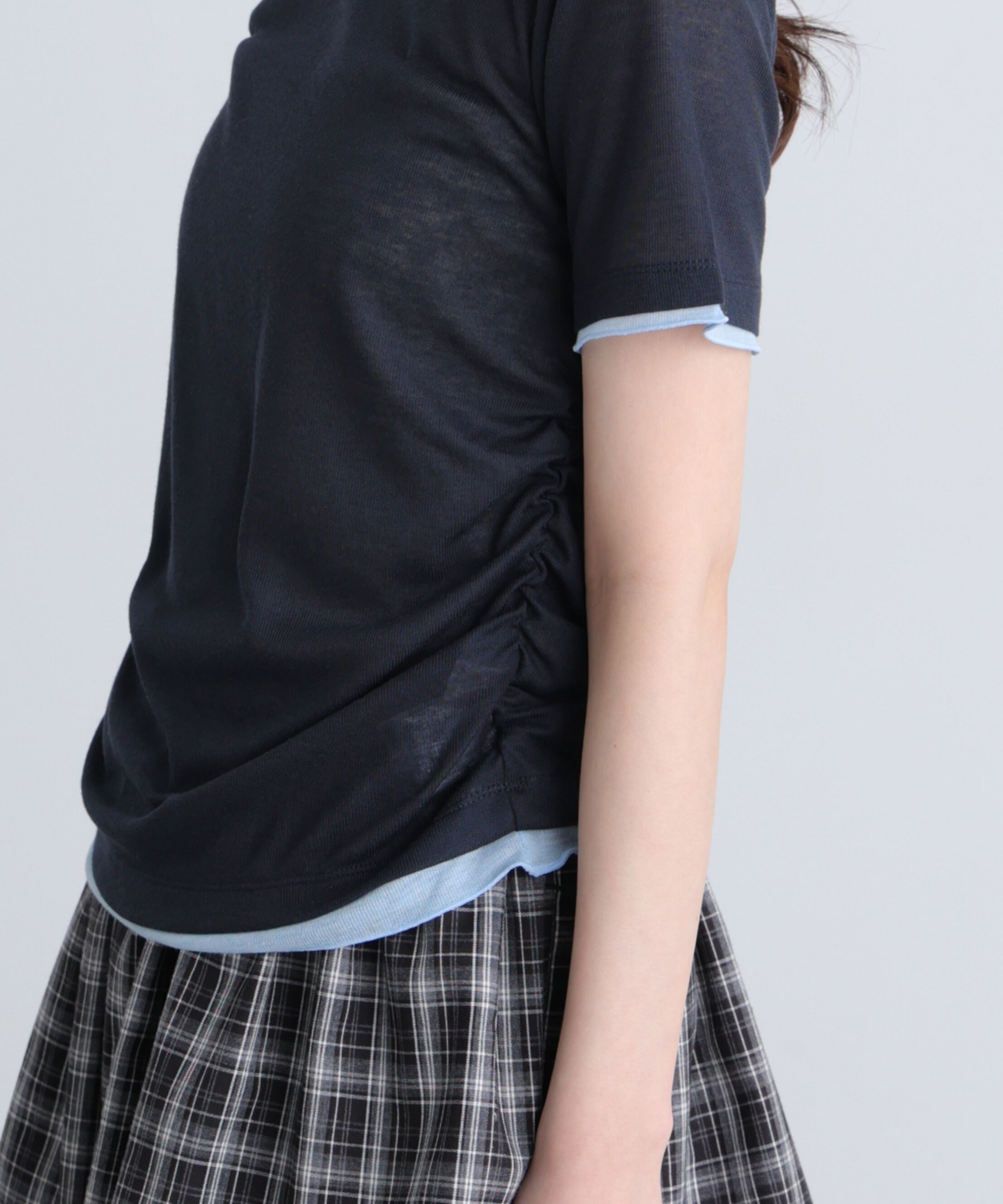  「レイヤード風半袖カットソー」|Tシャツ・カットソー|