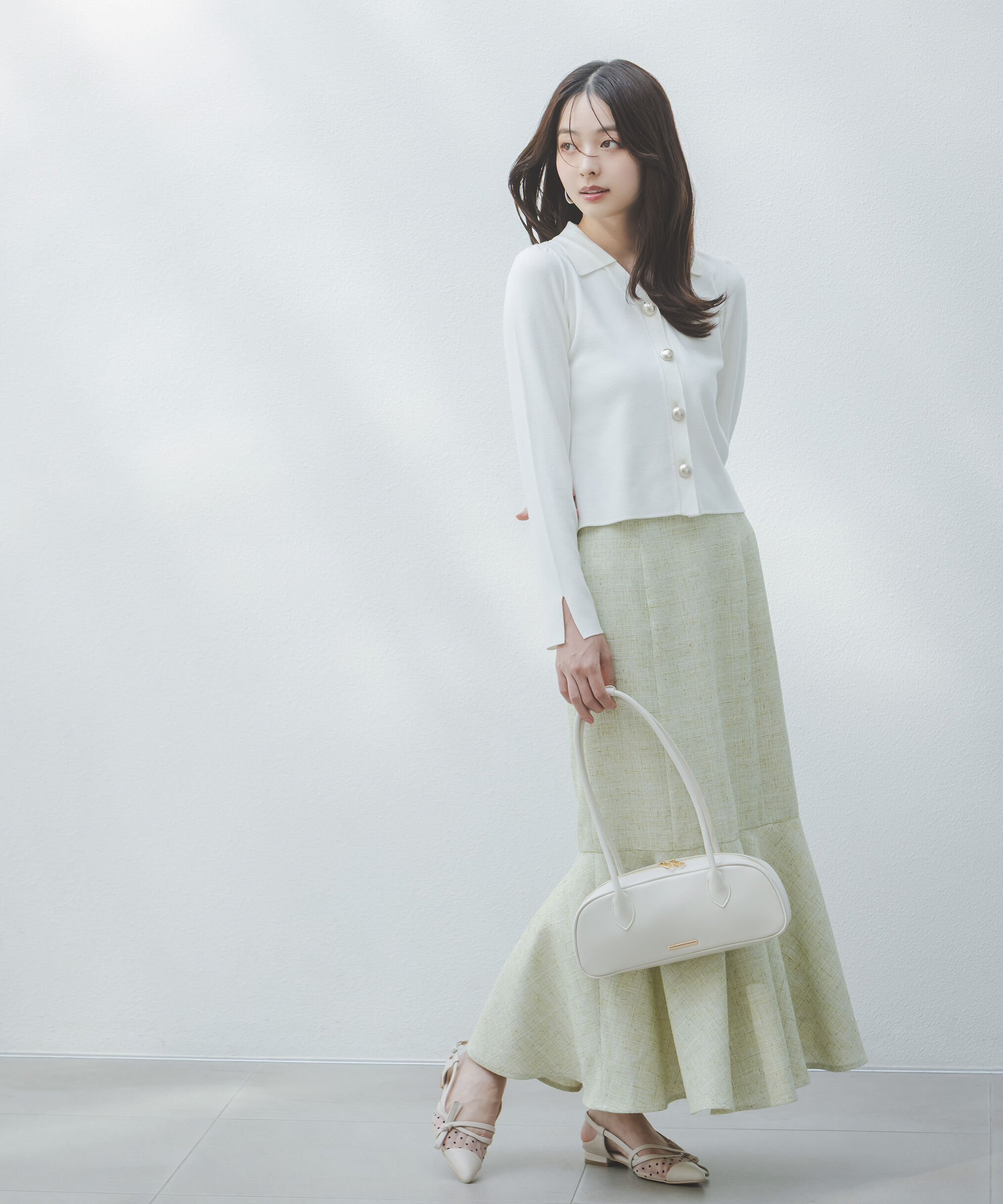 PROPORTION BODY DRESSING「スプリングツイードマーメイドスカート」|スカート|イエロー