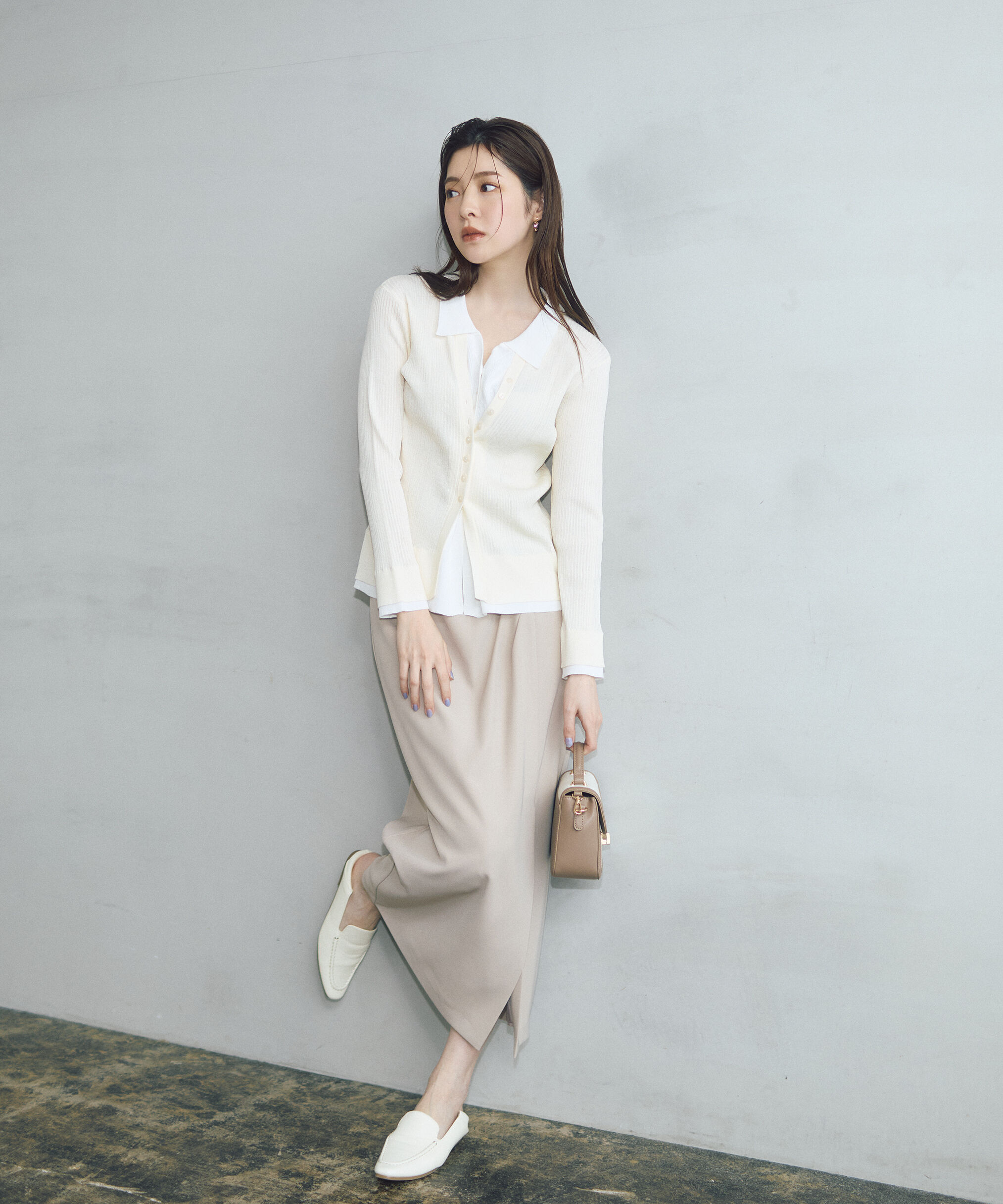 PROPORTION BODY DRESSING「＜今村朱里さんコラボ＞レイヤード風リブニット 26SS」|ニット・セーター|