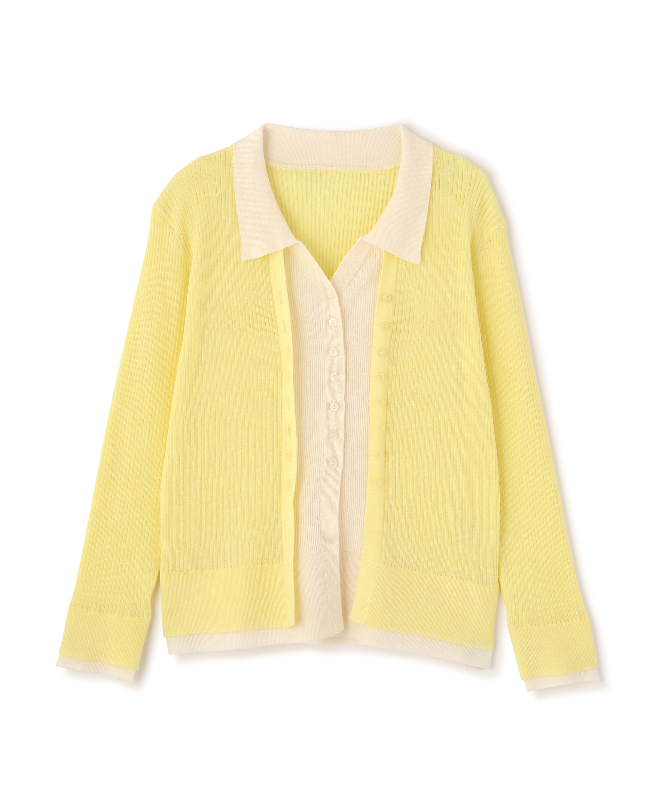 PROPORTION BODY DRESSING「＜今村朱里さんコラボ＞レイヤード風リブニット 26SS」|ニット・セーター|