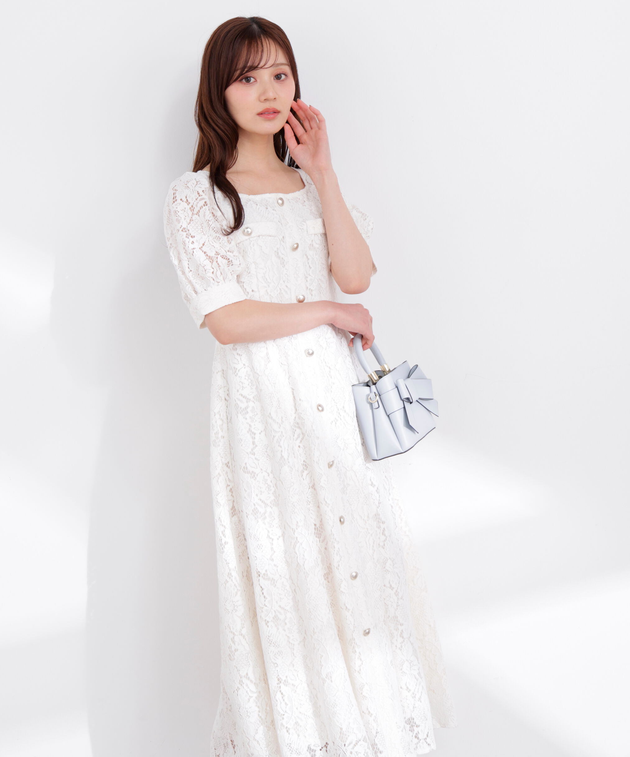 PROPORTION BODY DRESSING「フロントボタンレースワンピース 26SS」|ワンピース|