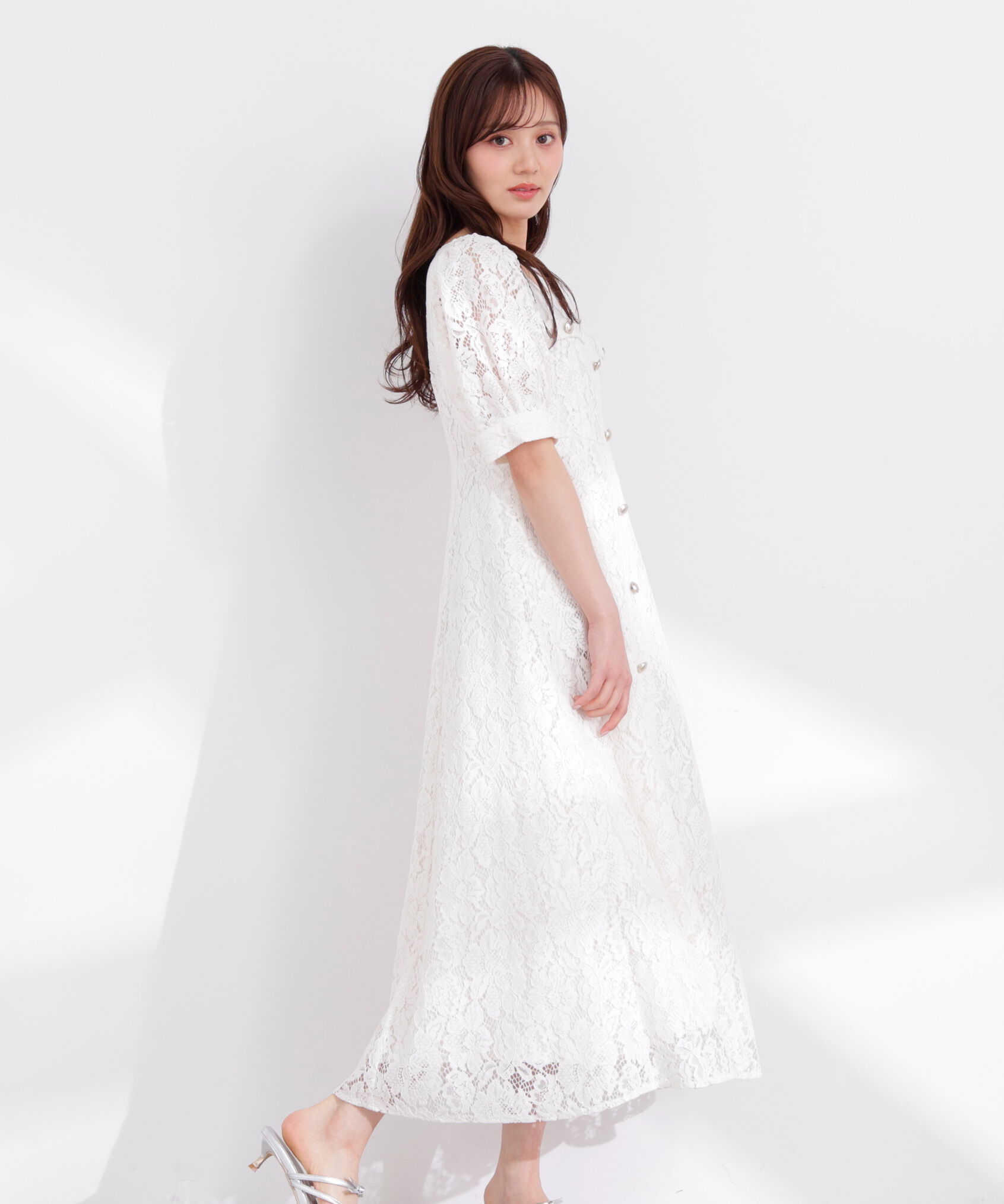 PROPORTION BODY DRESSING「フロントボタンレースワンピース 26SS」|ワンピース|