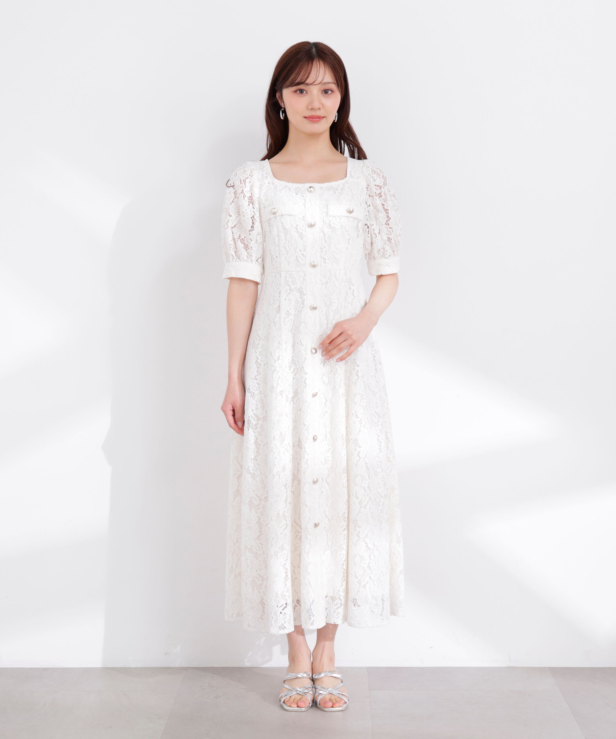 PROPORTION BODY DRESSING「フロントボタンレースワンピース 26SS」|ワンピース|