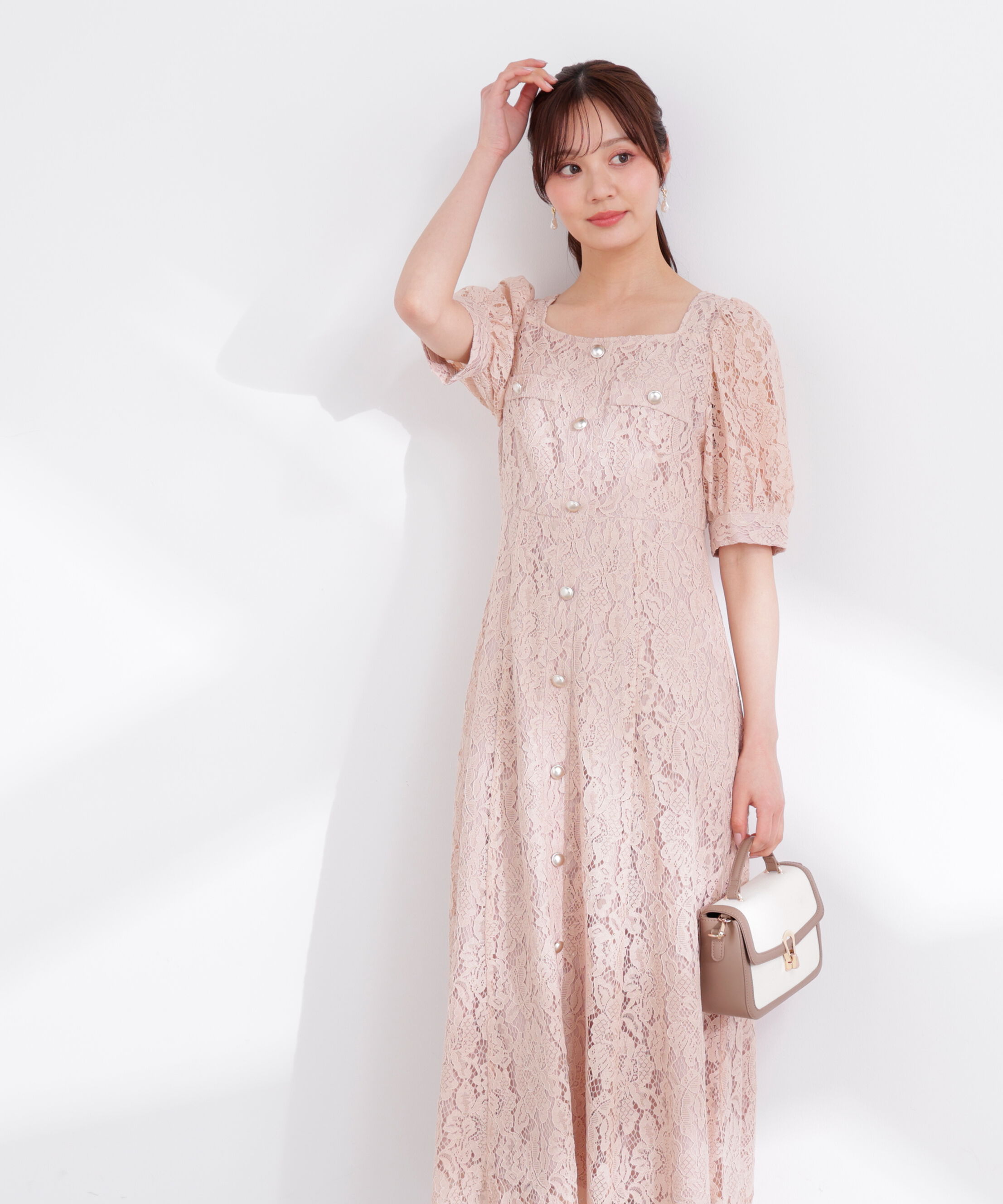 PROPORTION BODY DRESSING「フロントボタンレースワンピース 26SS」|ワンピース|