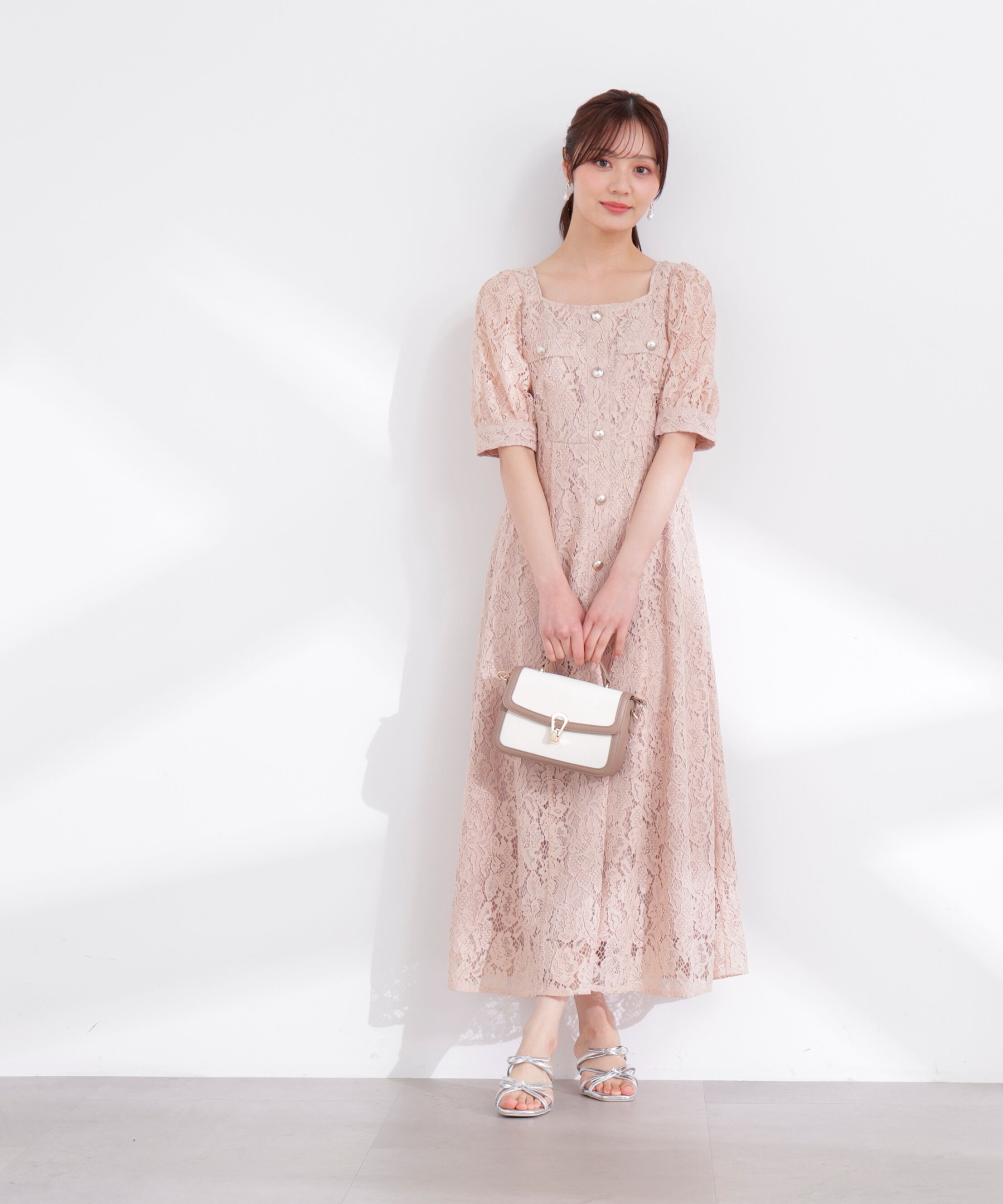 PROPORTION BODY DRESSING「フロントボタンレースワンピース 26SS」|ワンピース|