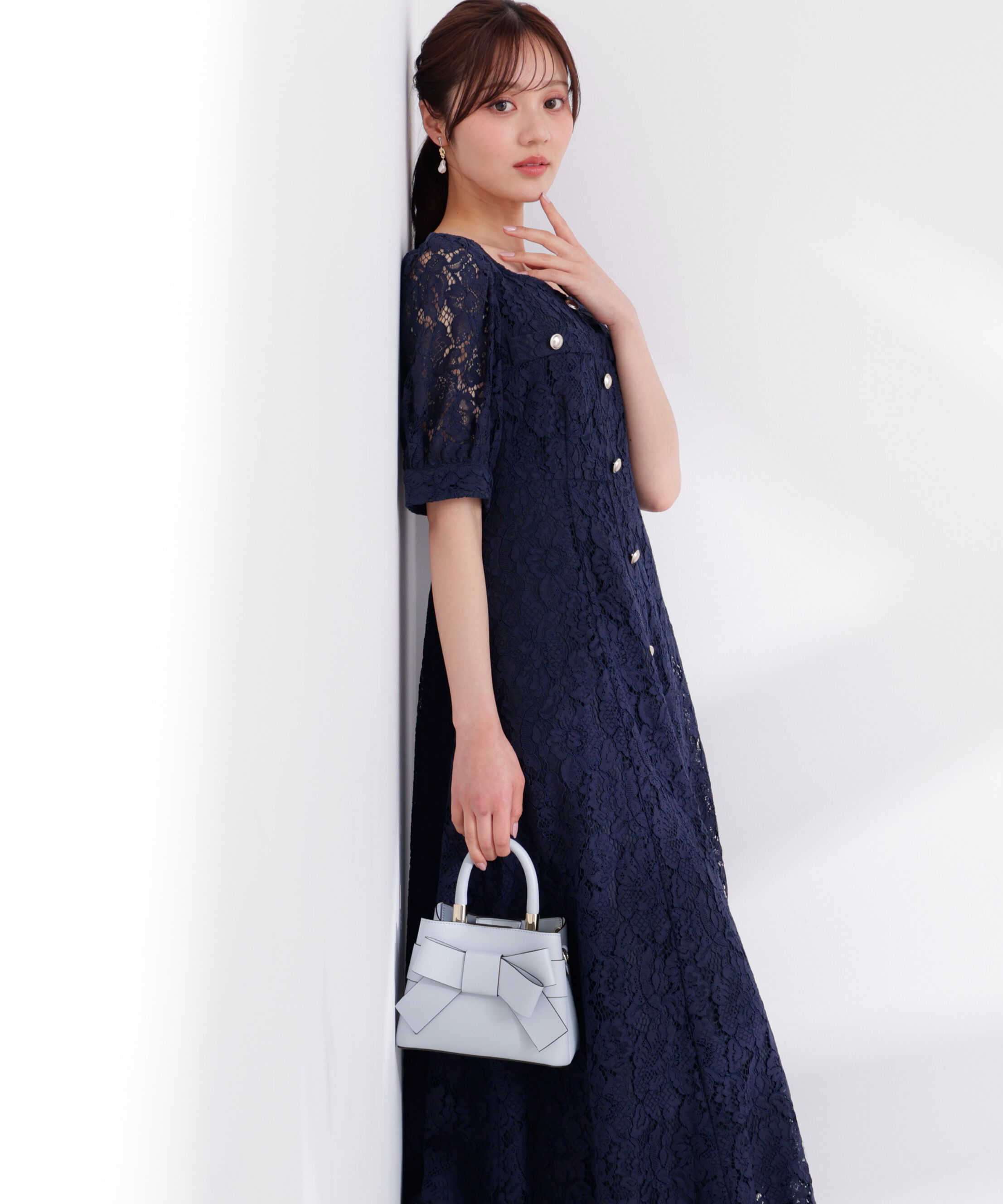 PROPORTION BODY DRESSING「フロントボタンレースワンピース 26SS」|ワンピース|