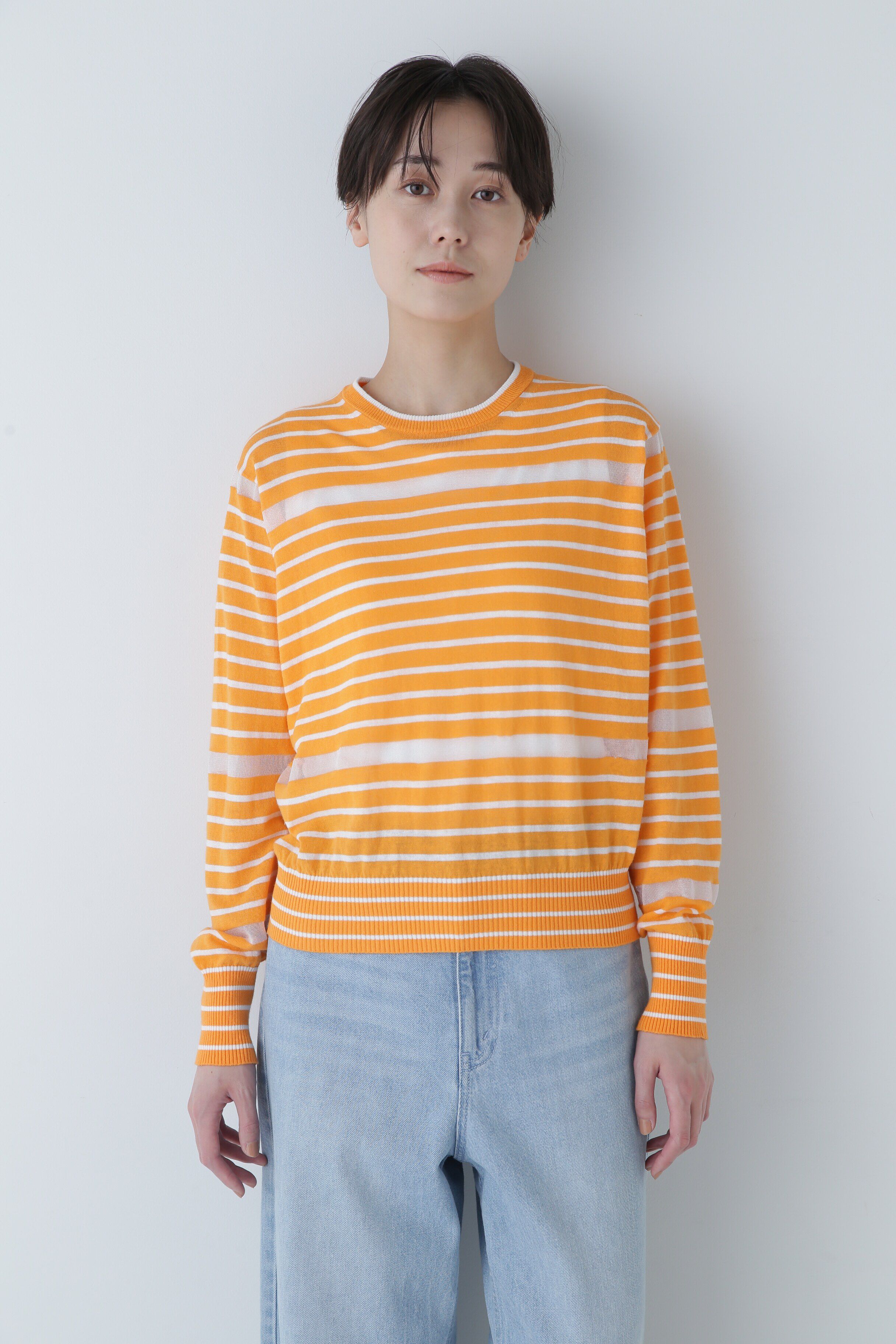  「◆シアーボーダーニット」|ニット・セーター|