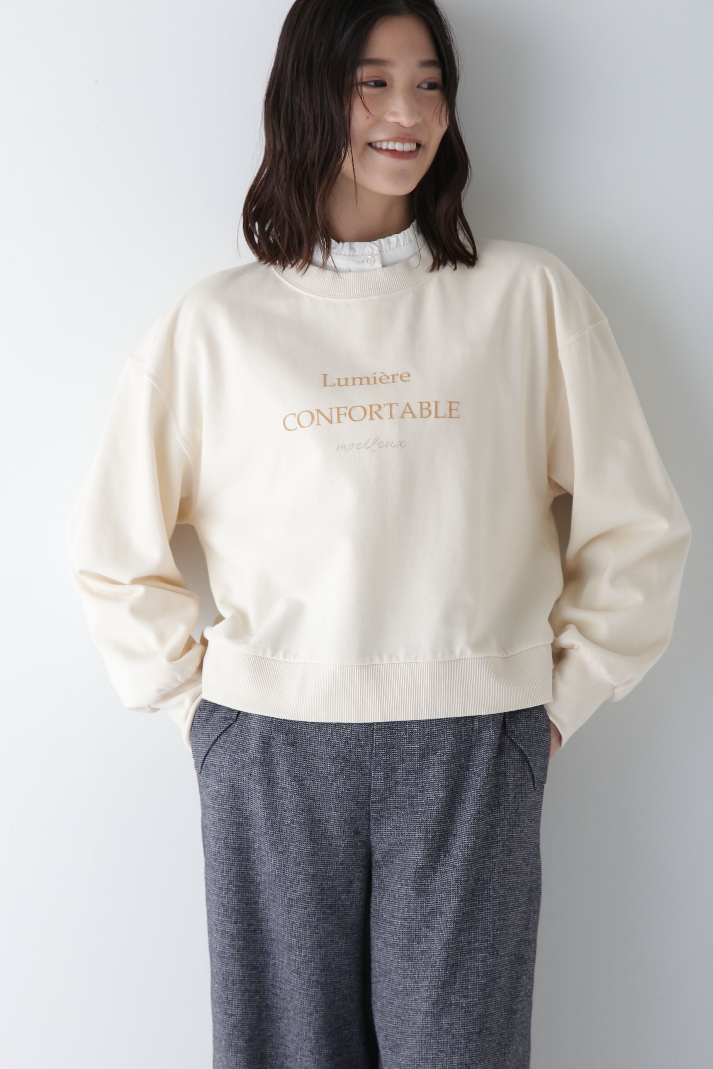  「◆ロゴトレーナー」|Tシャツ・カットソー|エクリュ1