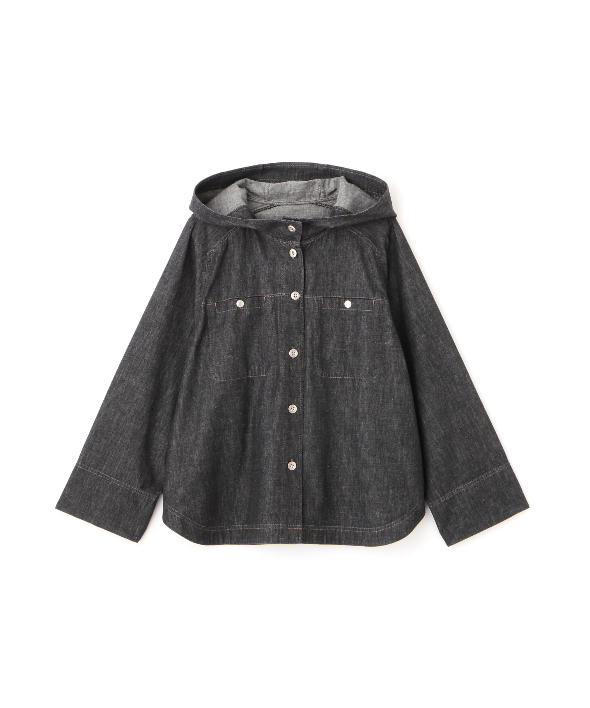  「◆ライトオンスデニムフードブラウス」|シャツ・ブラウス|